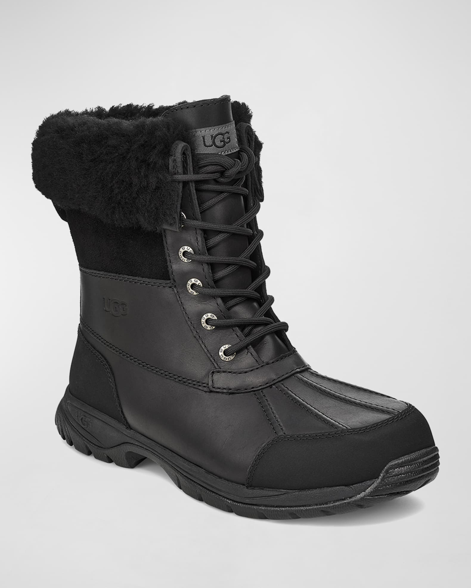 UGG Men s Butte Waterproof Leather Cuffed Boots Neiman Marcus