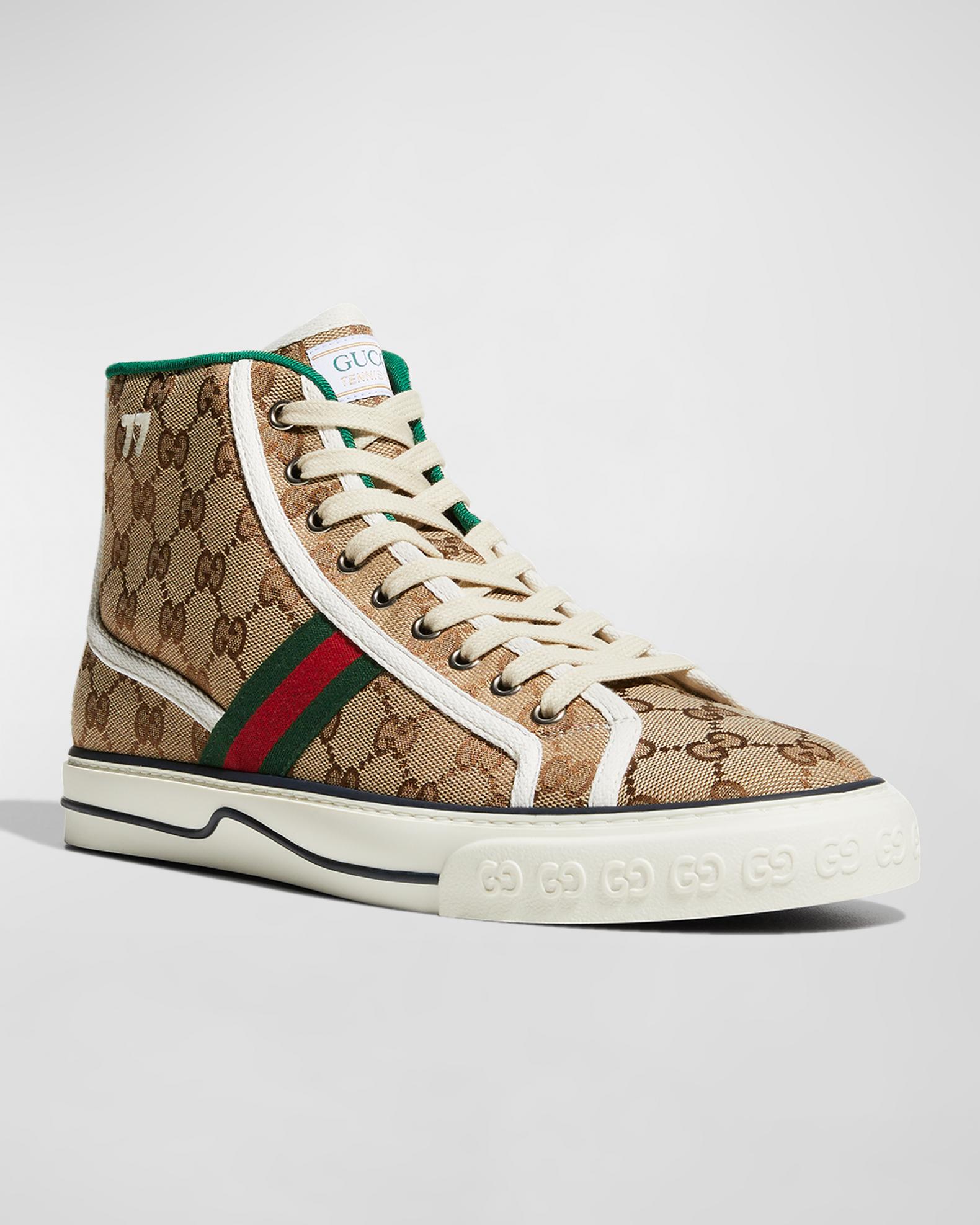 Gucci Men's Tennis 1977 Canvas High-Top Sneakers | Neiman Marcus