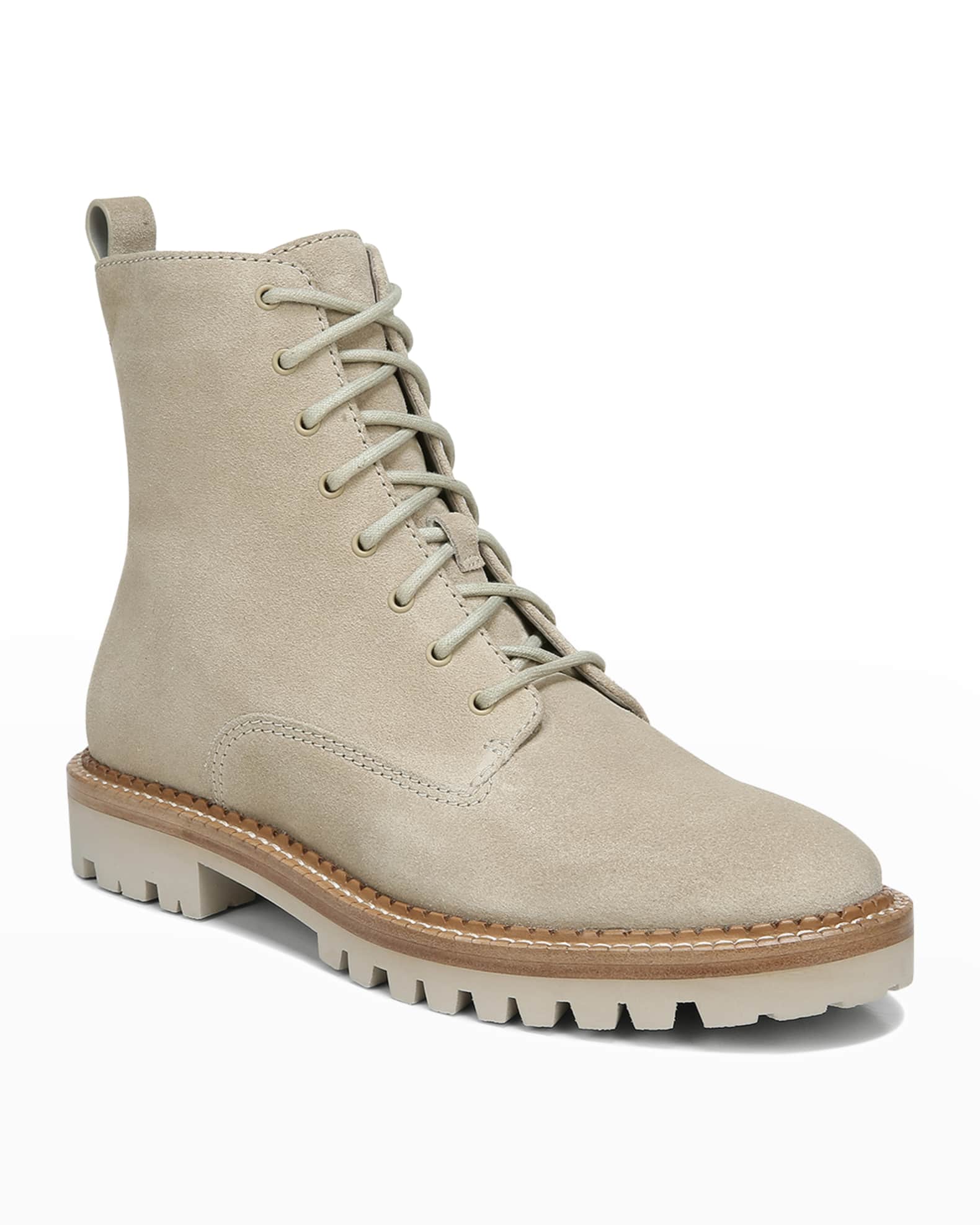 Vince Cabria Suede Water-Repellant Combat Boots | Neiman Marcus