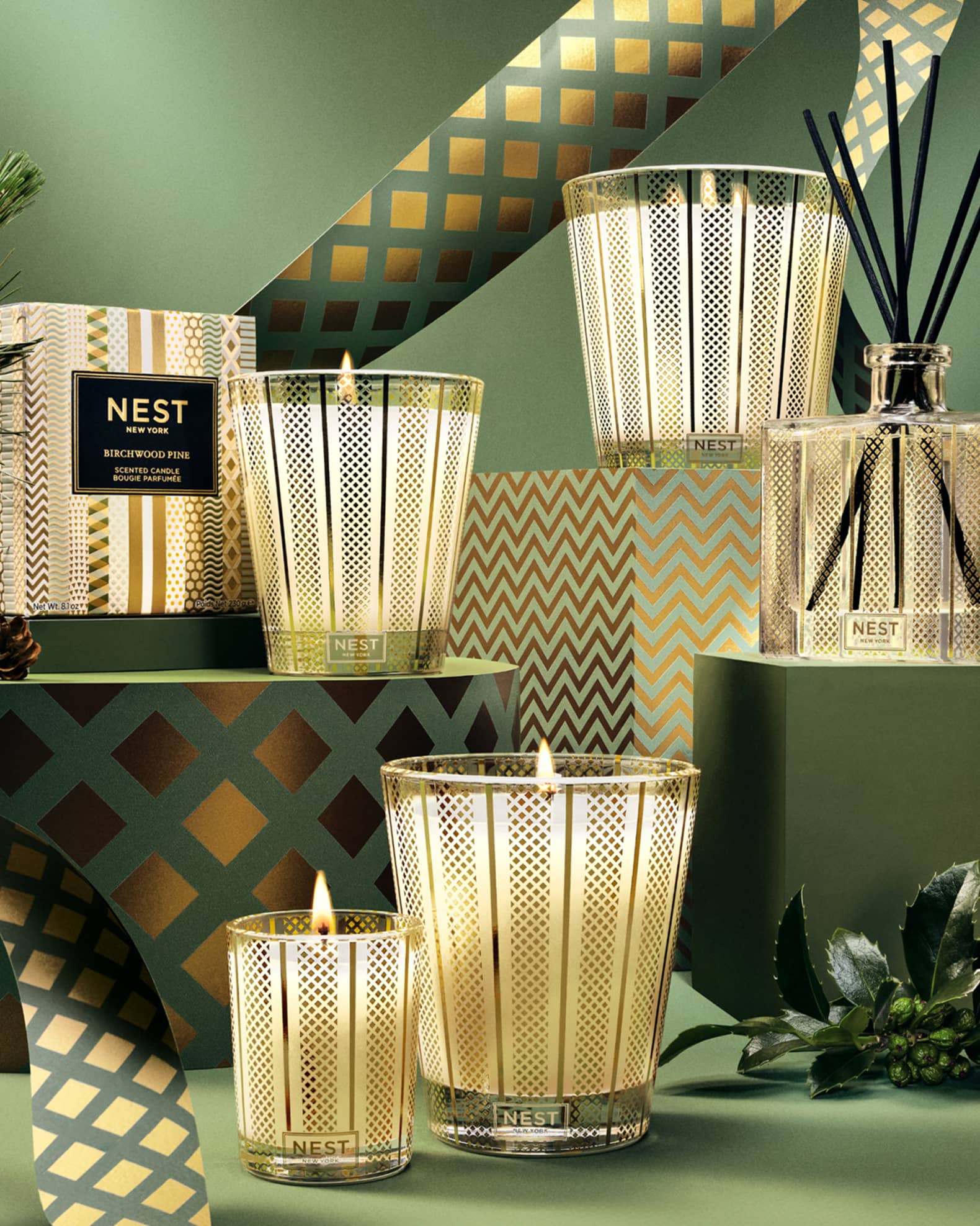 NEST New York Birchwood Pine Luxury 4Wick Candle, 43.7 oz./ 1239g