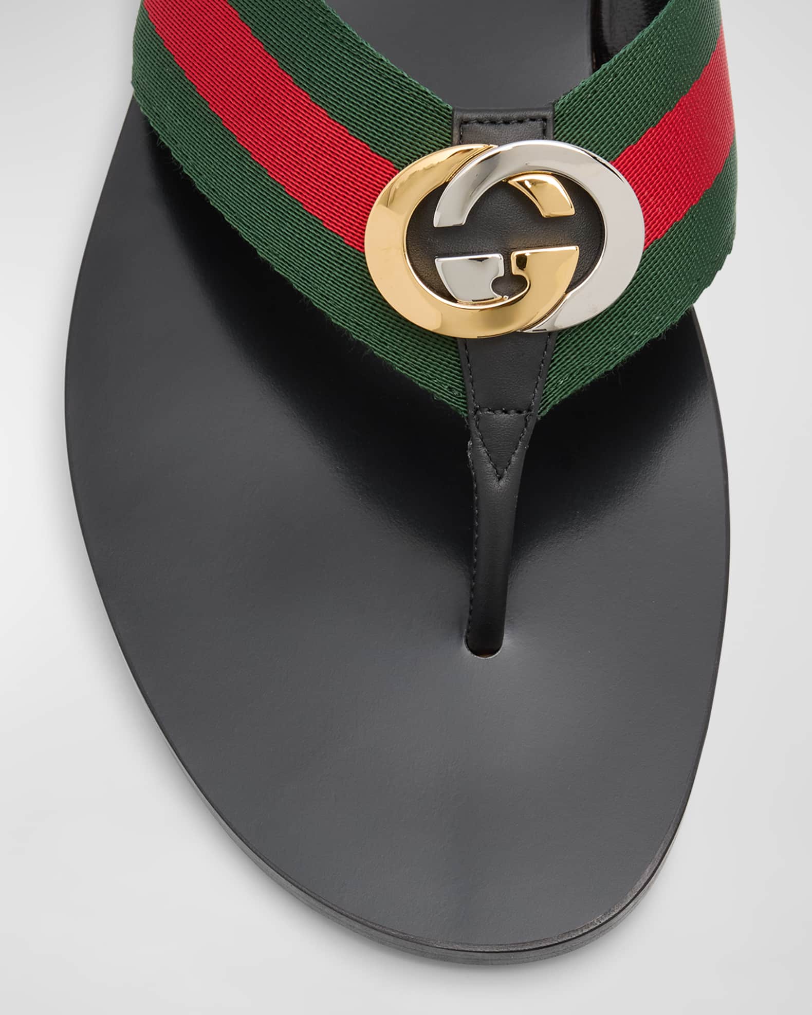 Gucci Men's Kika Thong Slide Sandals Neiman Marcus