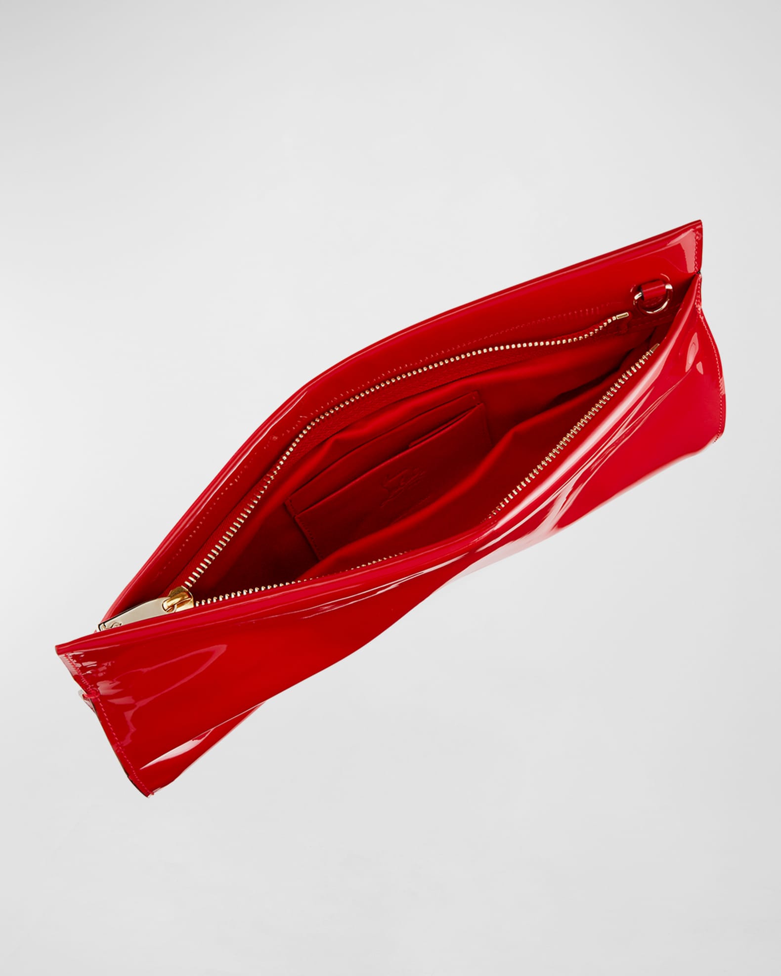 Christian Louboutin Loubi Twist Patent Zip Clutch Bag | Neiman Marcus