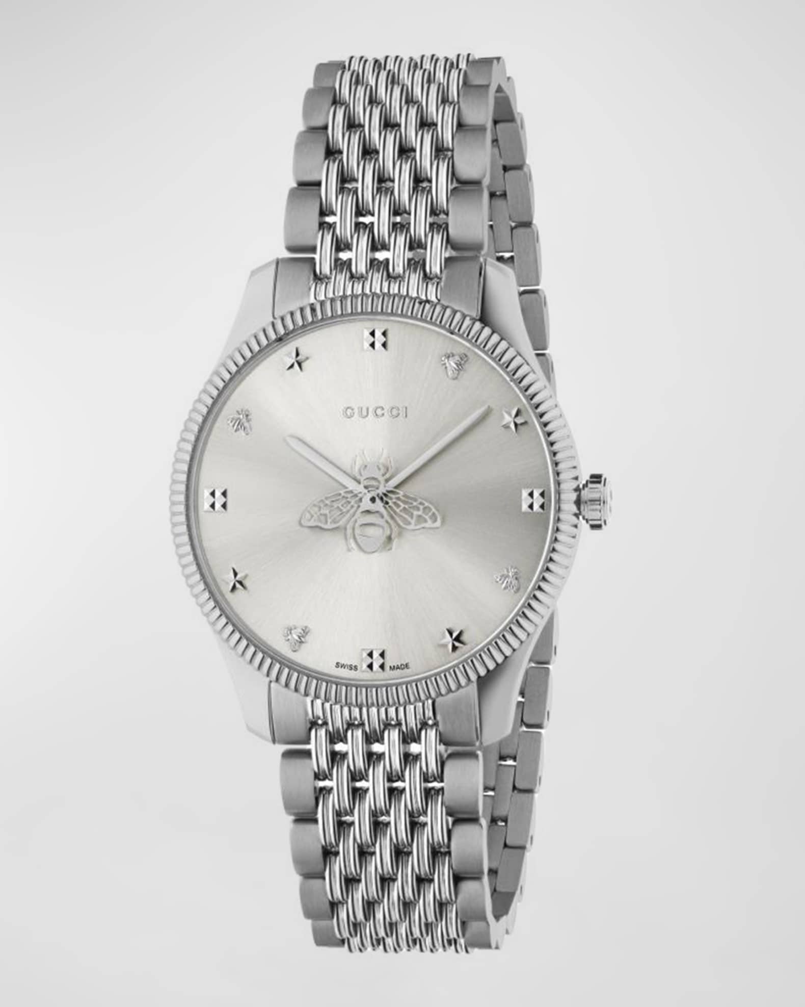 Gucci G-Timeless 27mm Watch in Metallic Silver