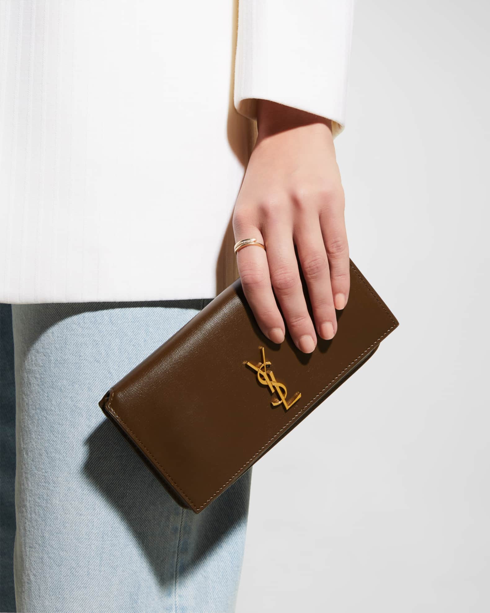 Saint Laurent YSL Monogram Phone Holder Shoulder Bag | Neiman Marcus