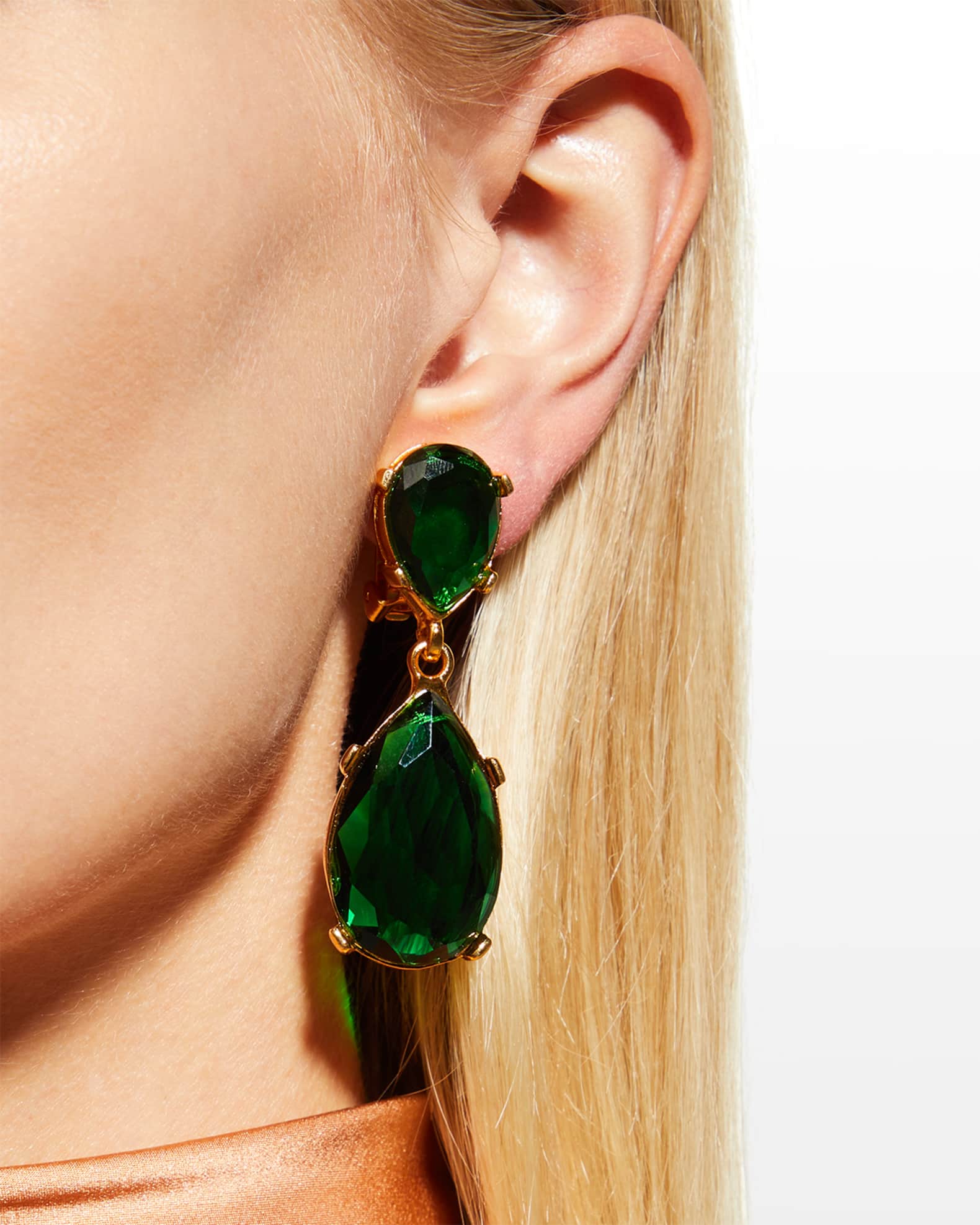 Kenneth jay lane emerald drop earrings online