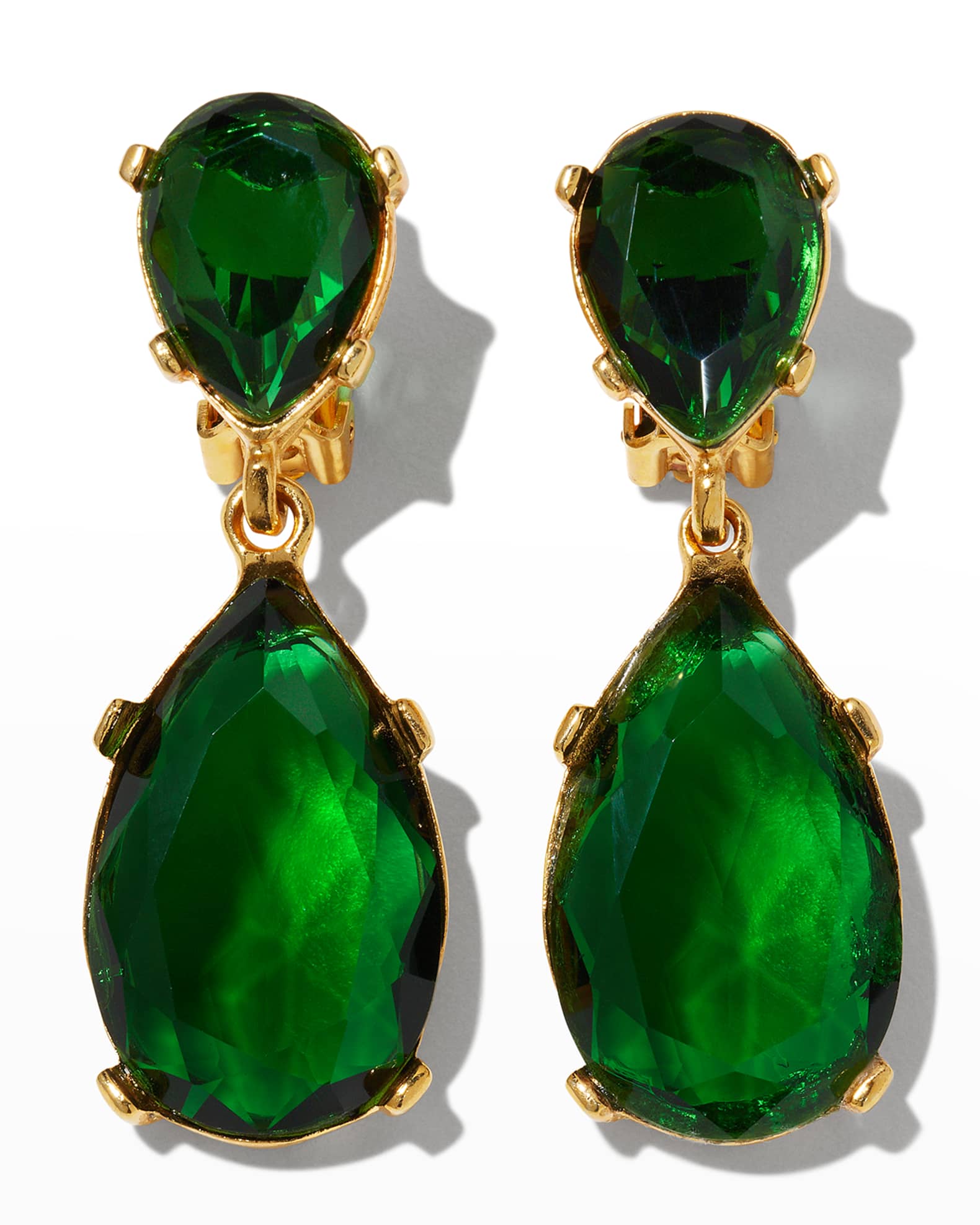 Iconic Emerald Crystal Dangle Earrings