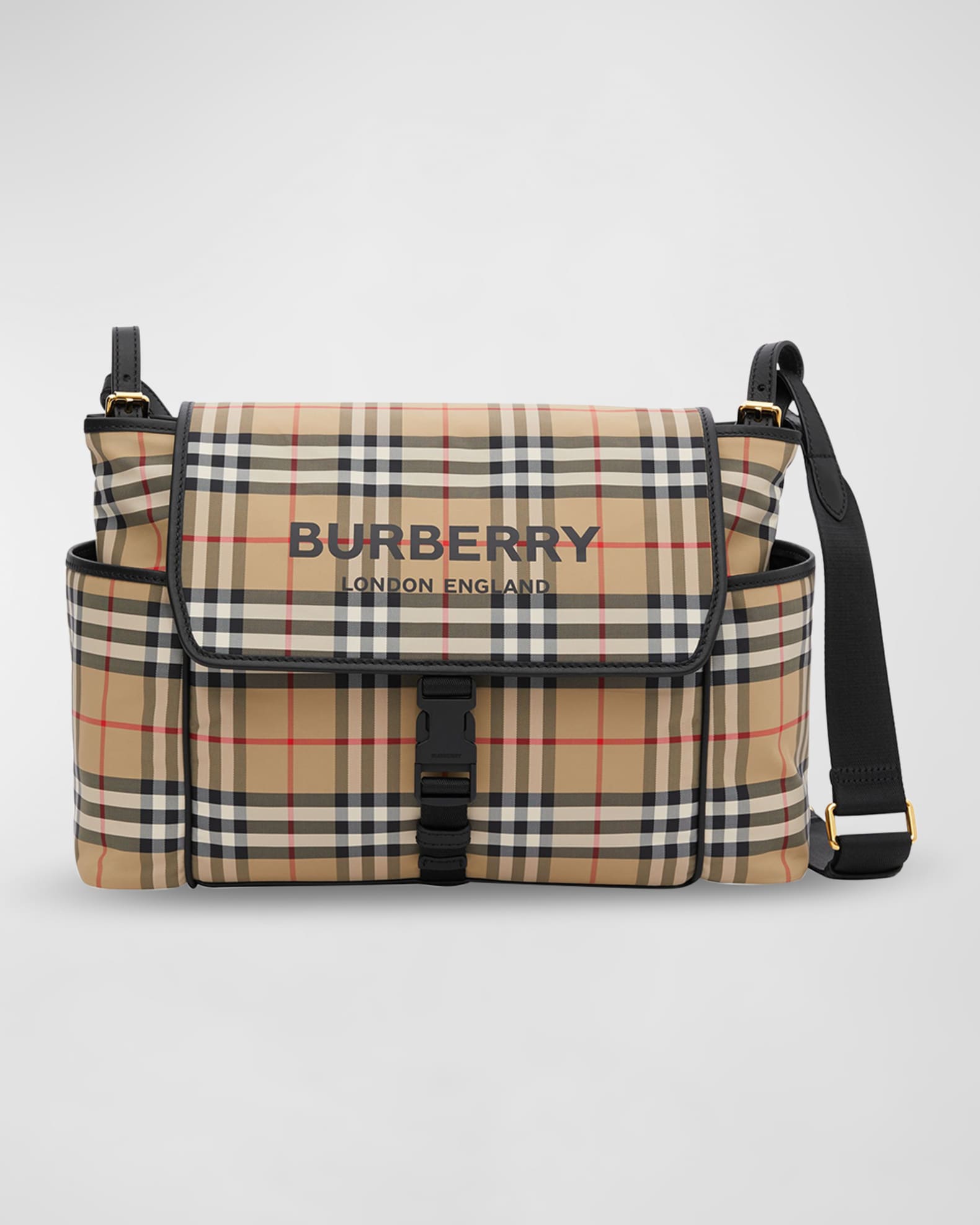 Burberry Vintage Check & Leather Diaper Bag w/ Changing Pad | Neiman Marcus