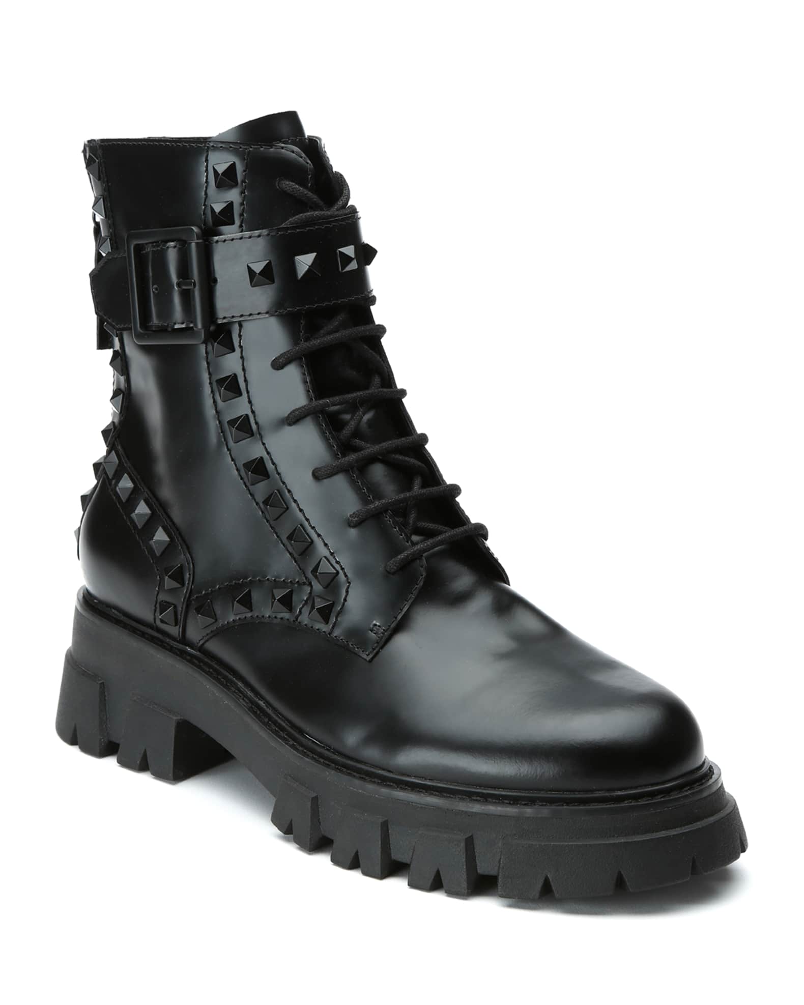 Ash lewis spike buckle combat boots clearance