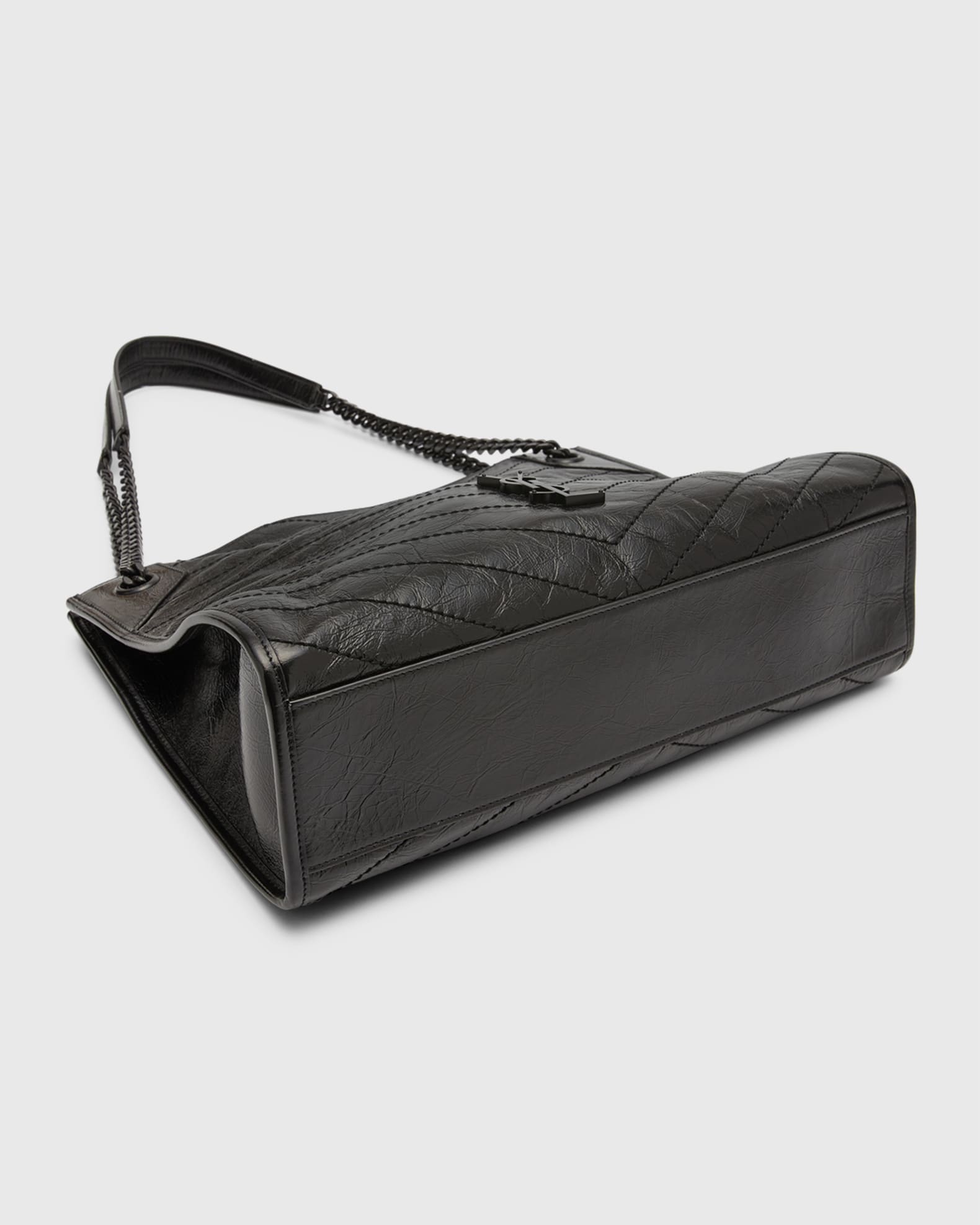 Saint Laurent Niki Medium YSL Shopper Tote Bag in Crinkled Leather Neiman Marcus