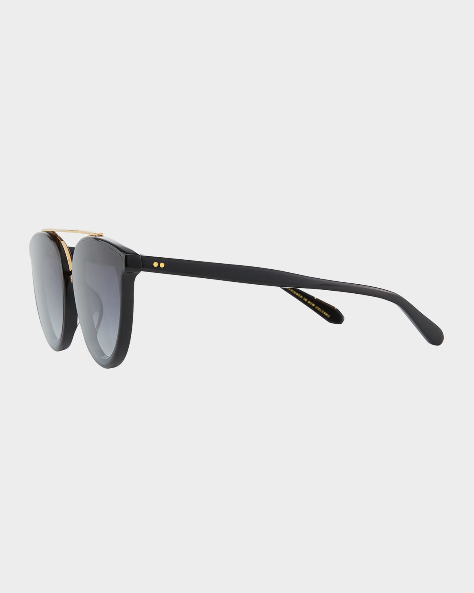 KREWE Clio Round Acetate Sunglasses, Black Neiman Marcus