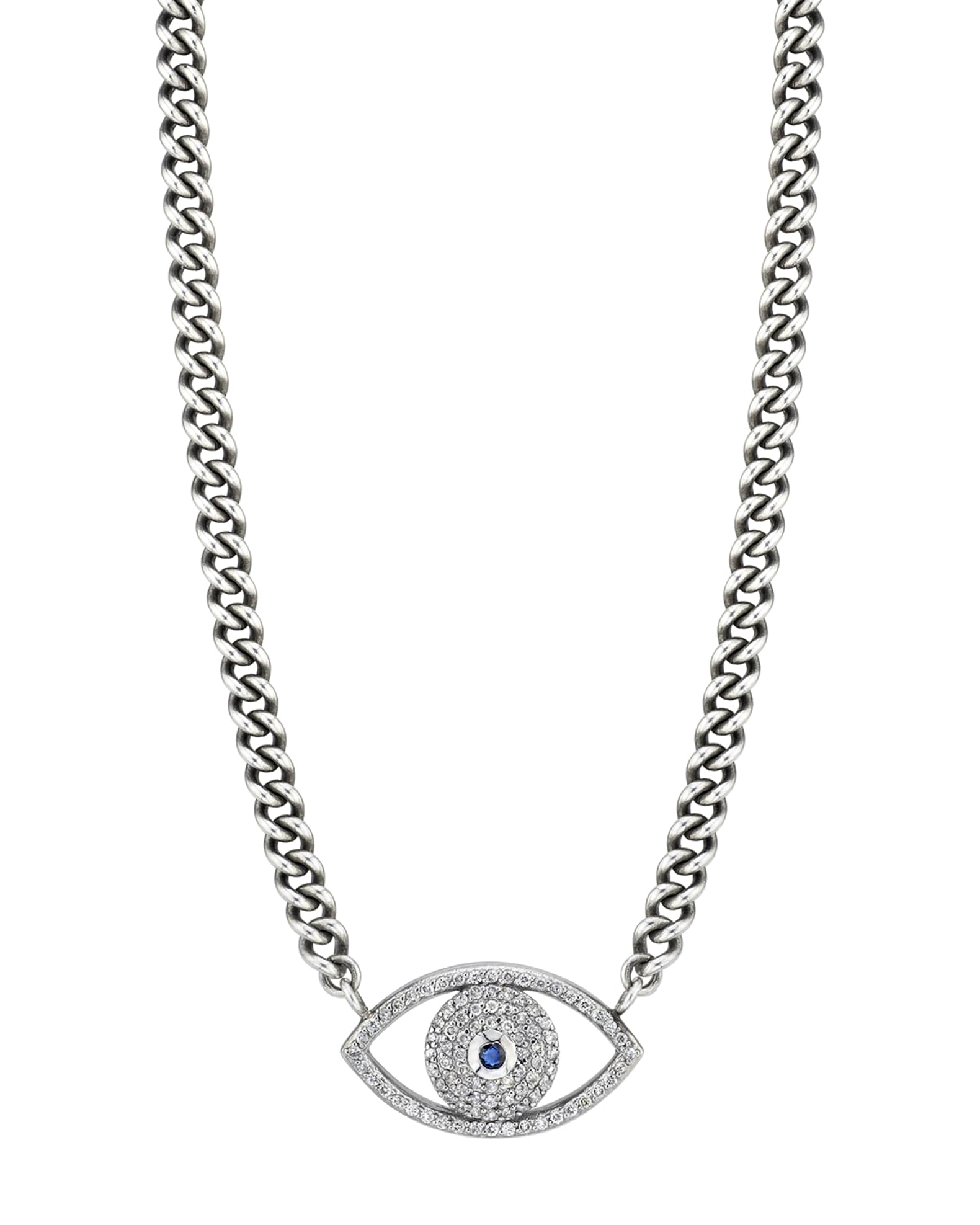 Sheryl Lowe Diamond Evil Eye Pendant Necklace Neiman Marcus