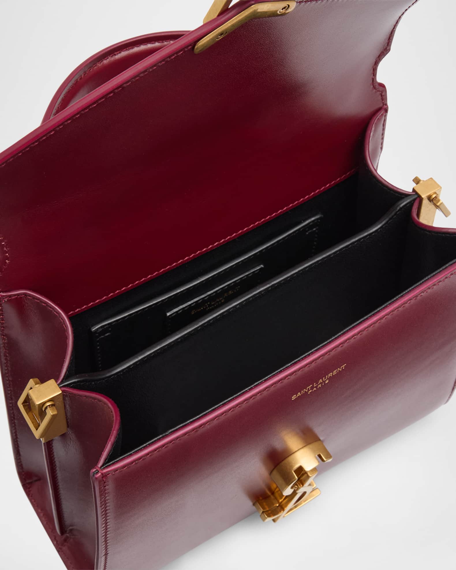 Saint Laurent Cassandre Mini Monogram YSL Box Calf Top-Handle Bag