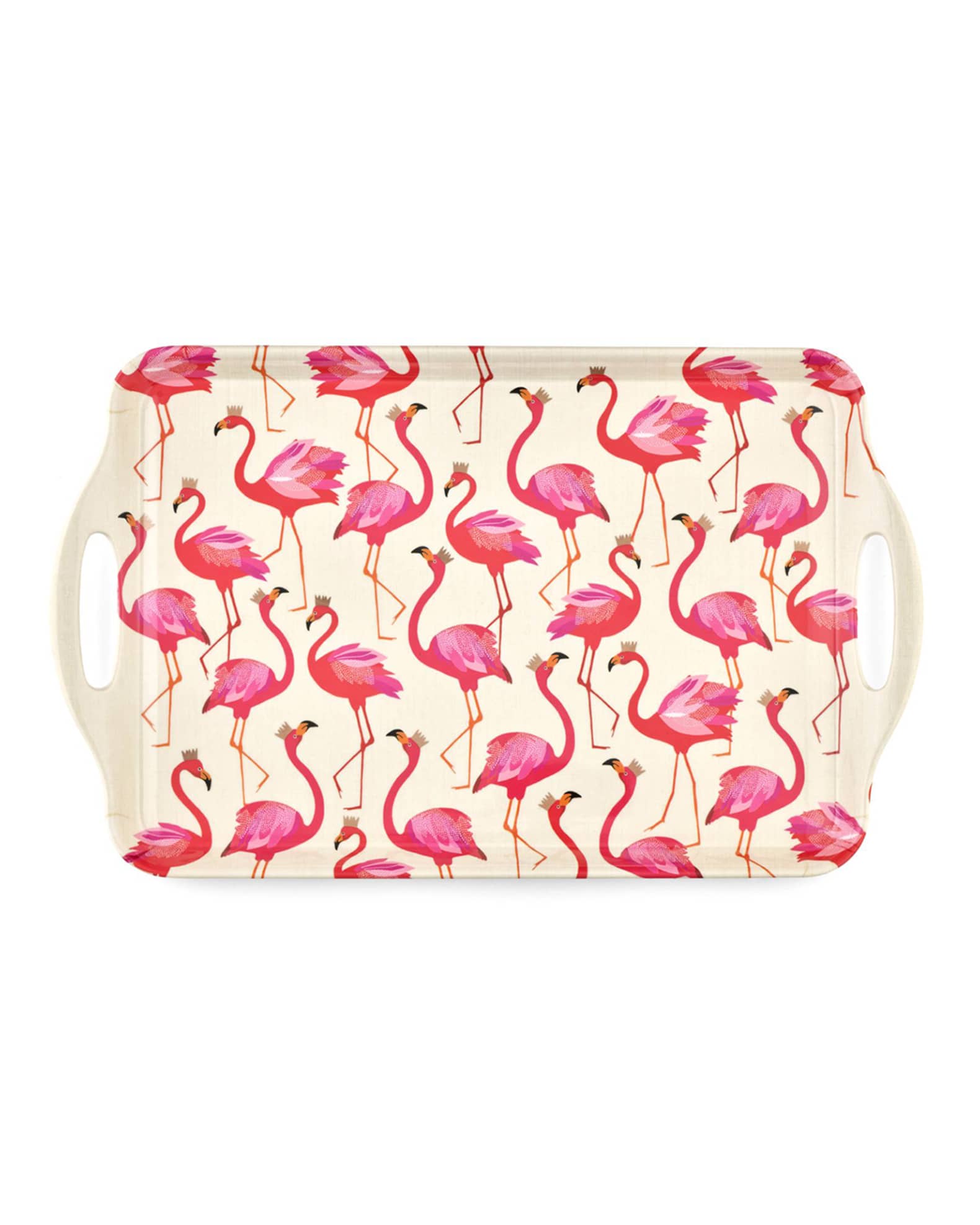 Sara Miller Sara Miller Flamingo Large Handled Melamine Tray Neiman Marcus