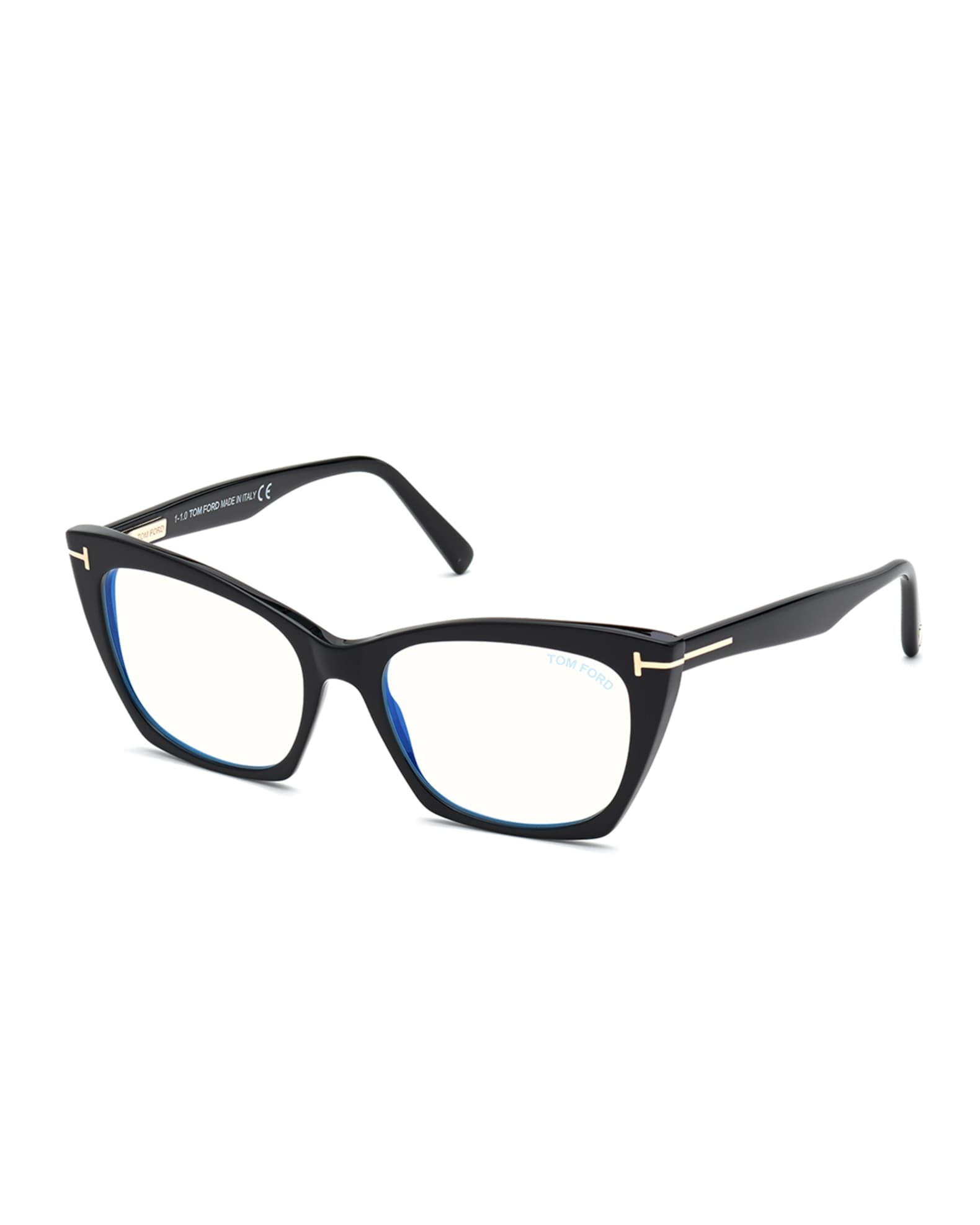 TOM FORD Blue Block Acetate Cat-Eye Optical Glasses | Neiman Marcus