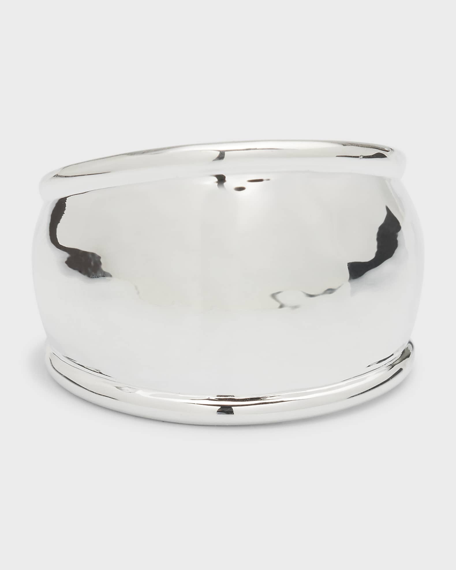 Crinkle Hammered Dome Ring in Sterling Silver 0