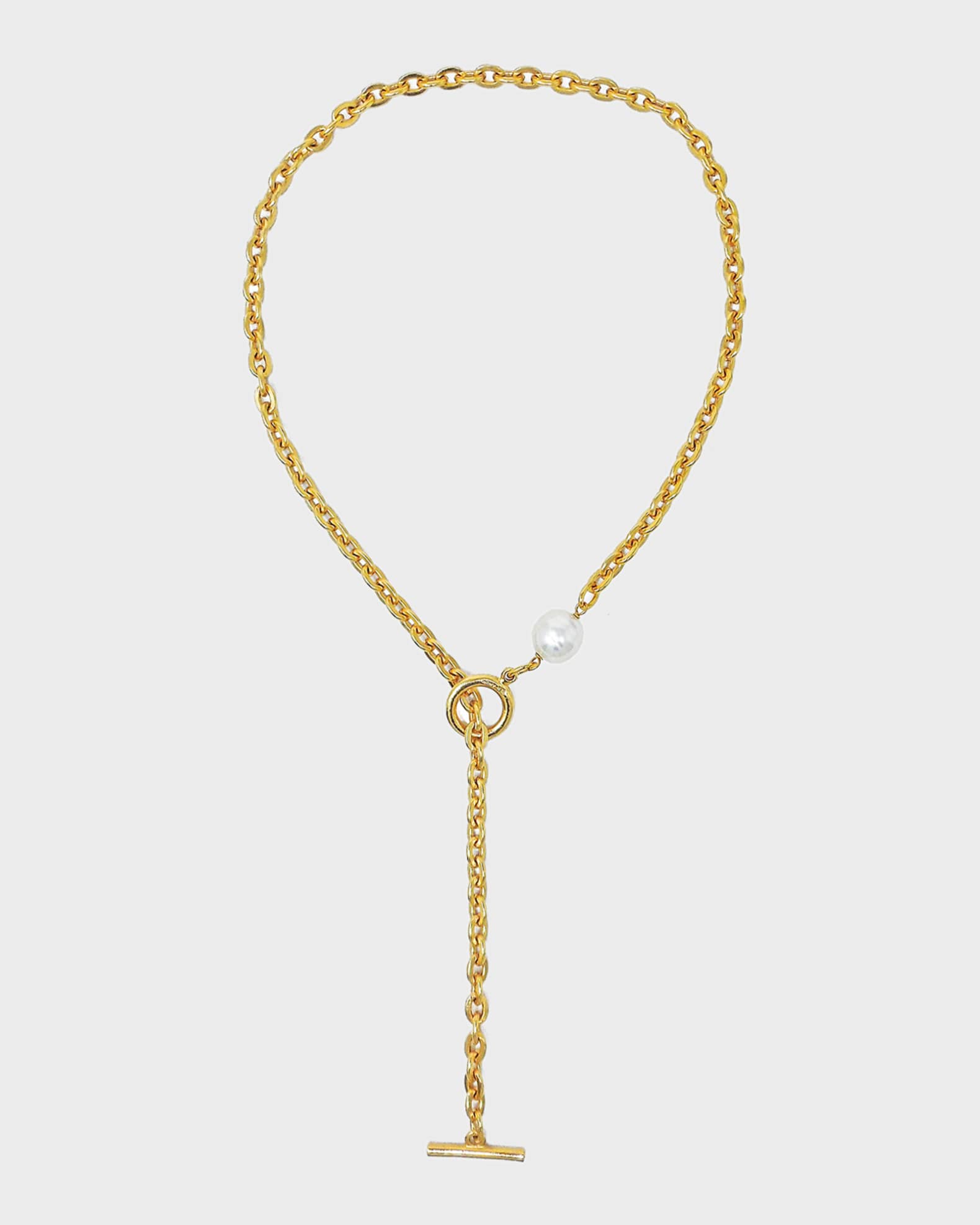 Chain Necklace with Pearly Glass 0