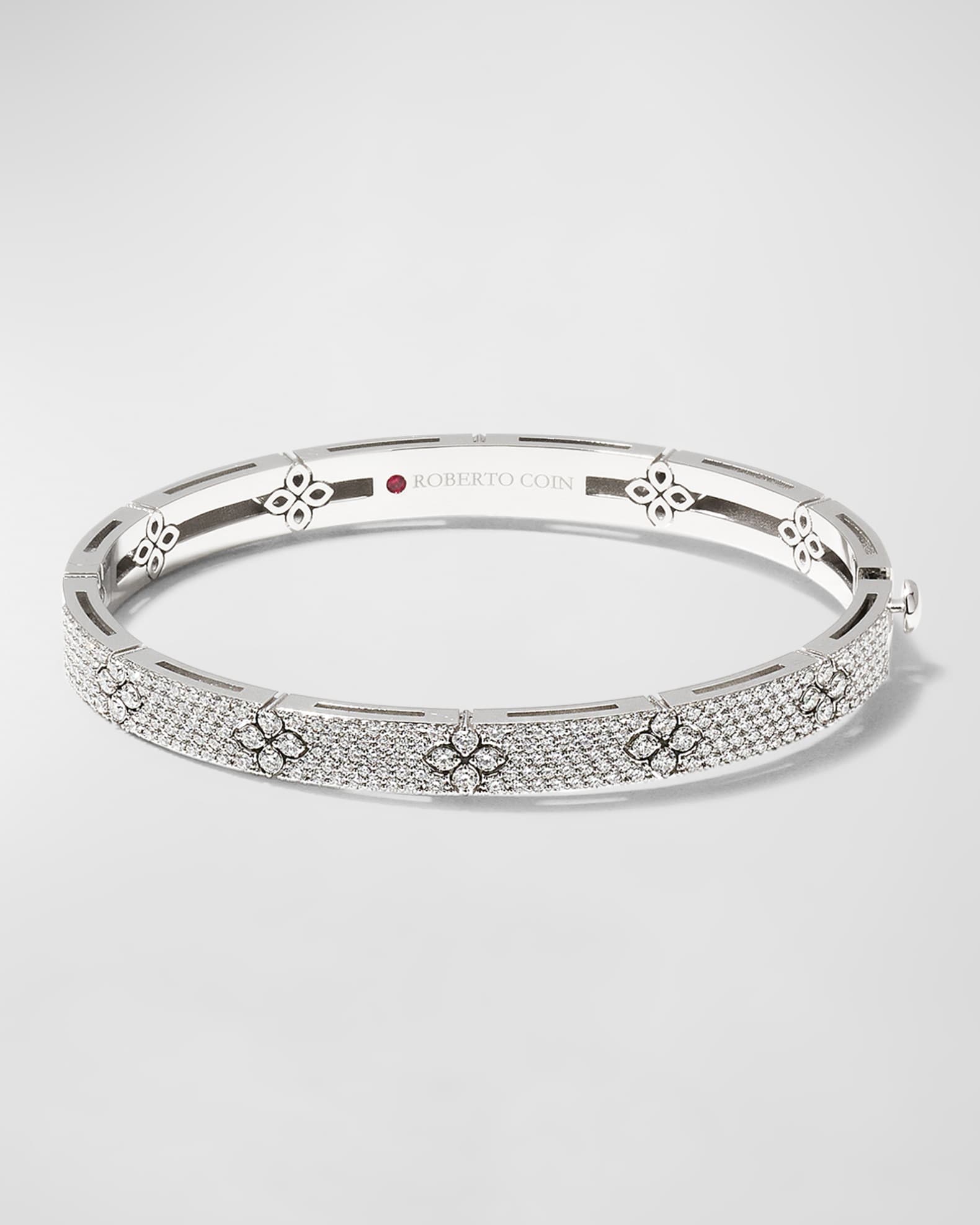 18k White Gold Love in Verona Diamond Pave Bangle 0