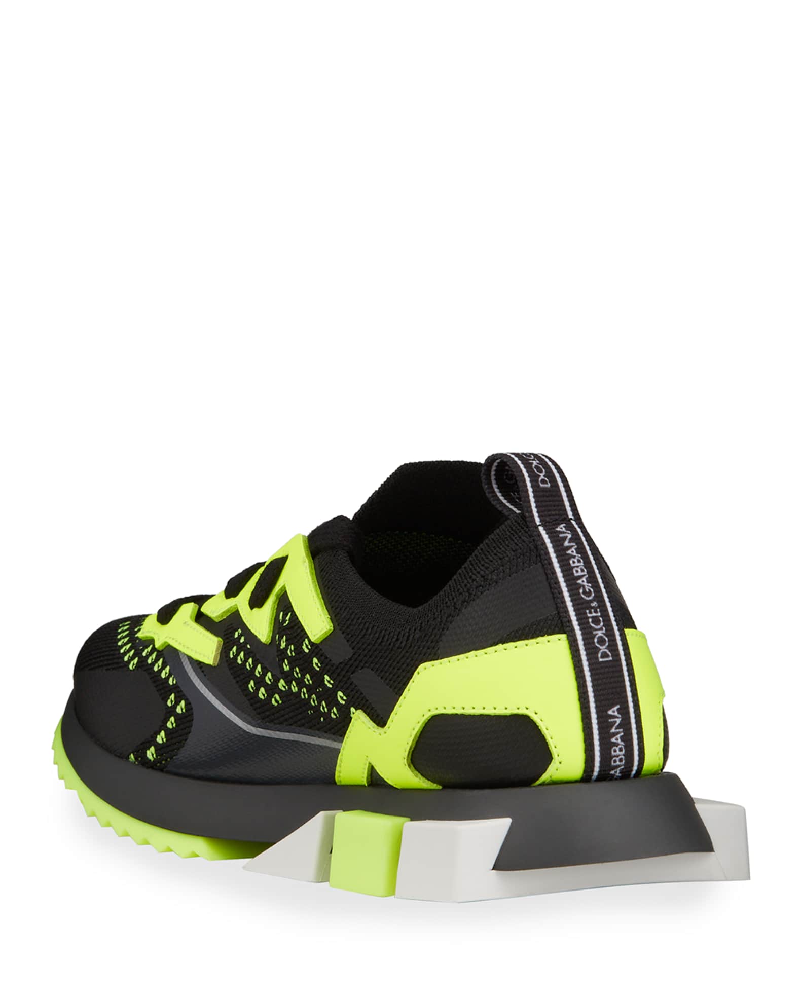 dolce & gabbana men's neon colorblock trainer sneakers