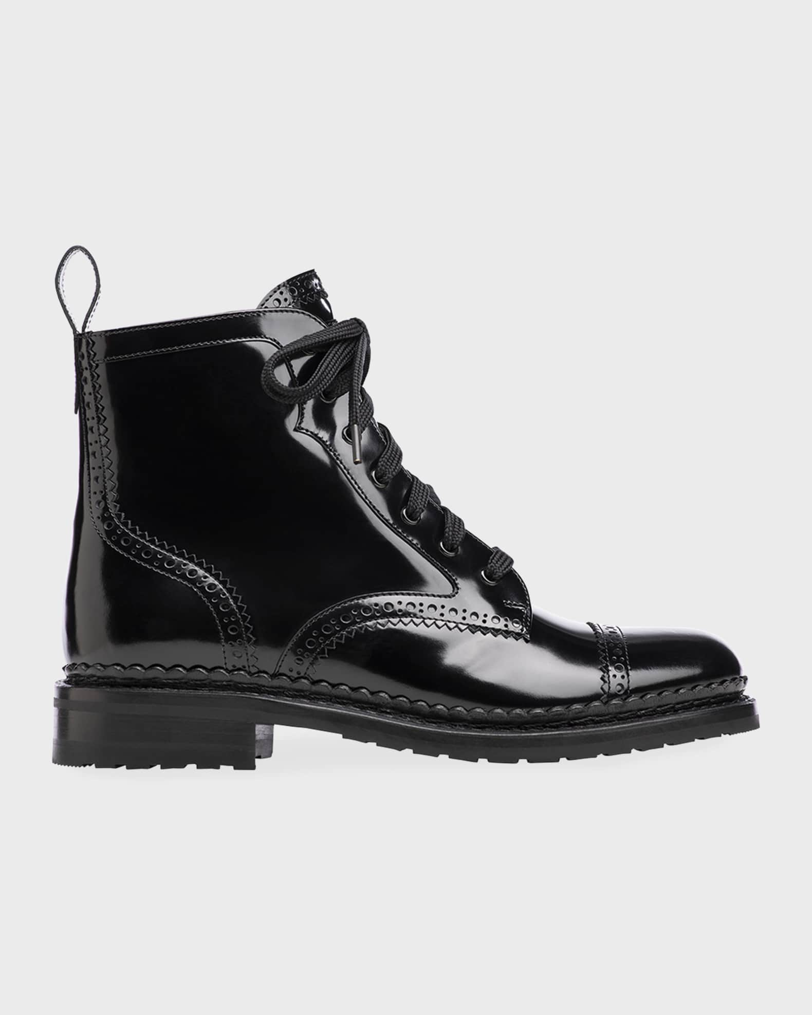 The Office of Angela Scott Mr. Hardy Patent Combat Boots | Neiman Marcus