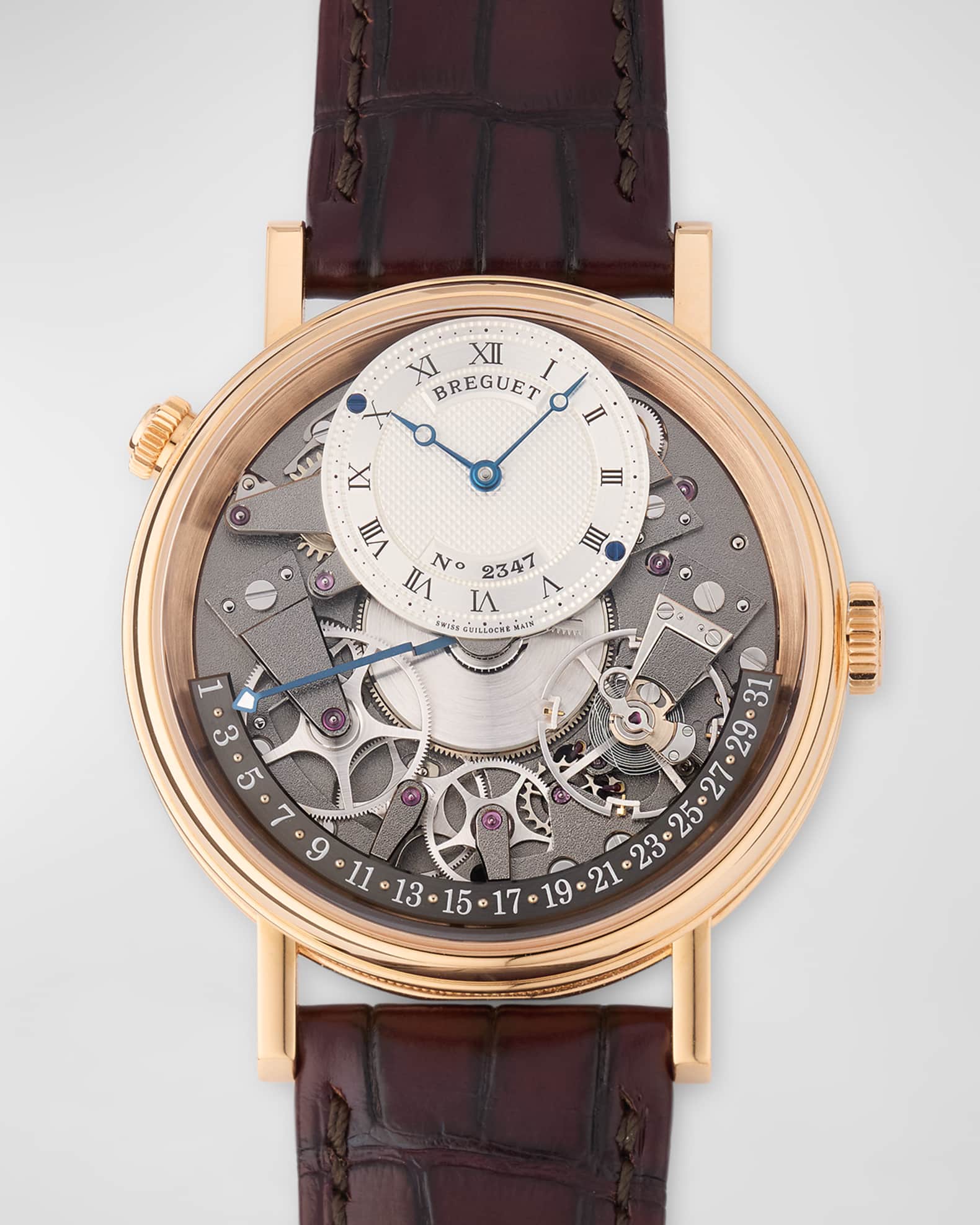 40mm Tradition Automatic Retrograde Watch with Alligator Strap 0