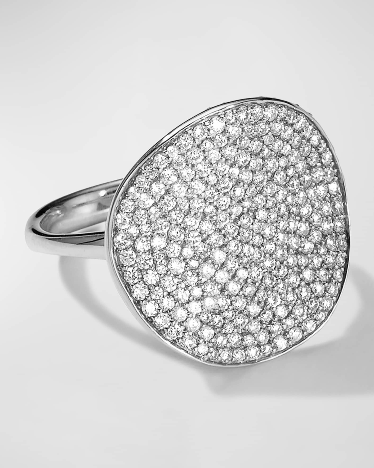 Large Flower Ring in Sterling Silver with Diamonds 0
