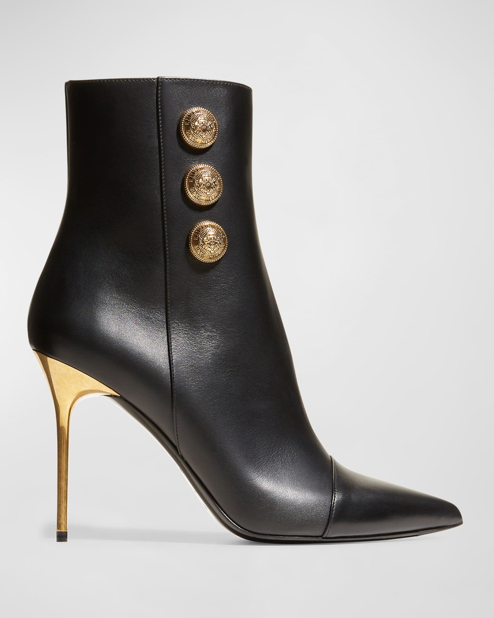 Metallic heel booties on sale