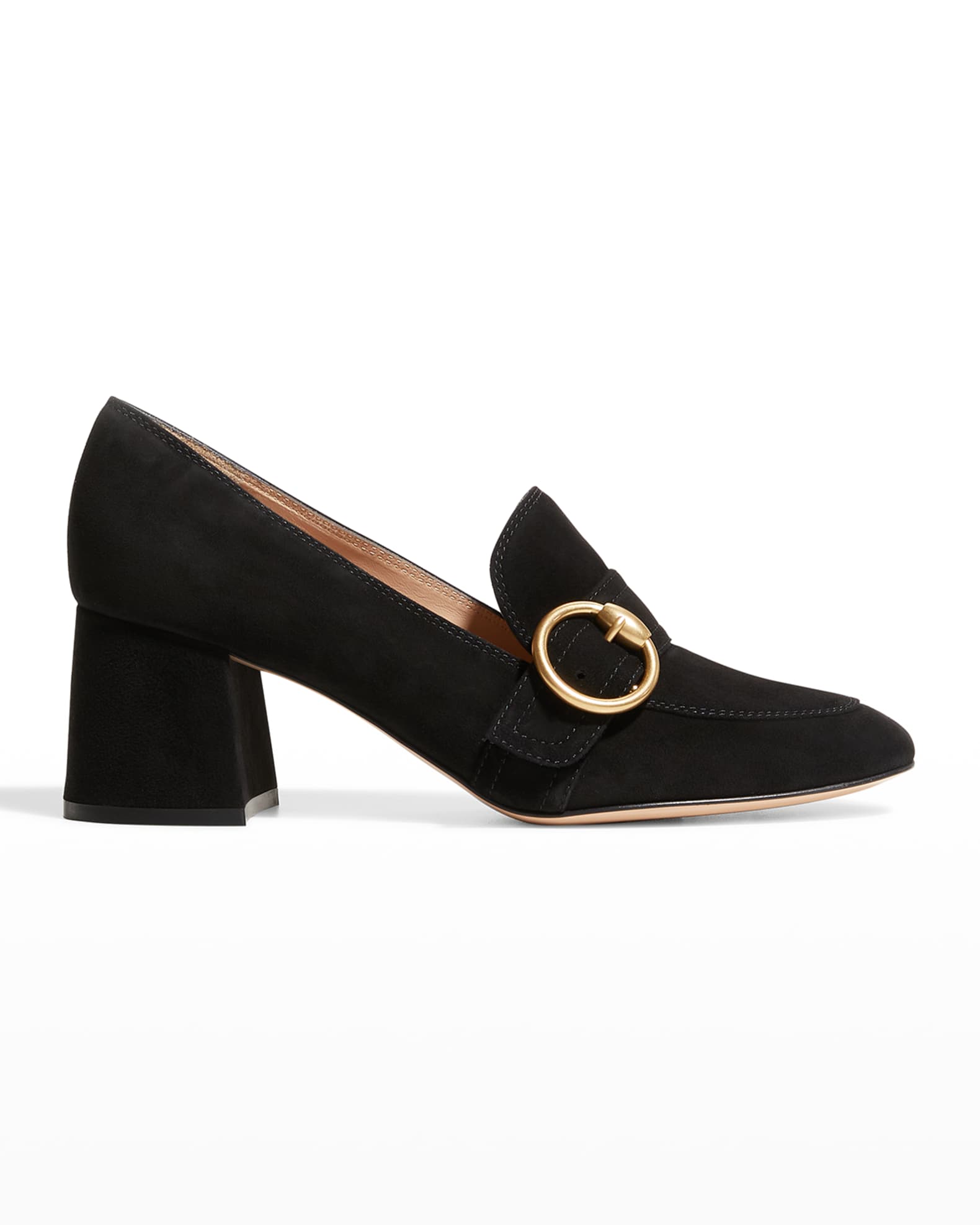 Gianvito Rossi Suede Buckle Loafer Pumps Neiman Marcus