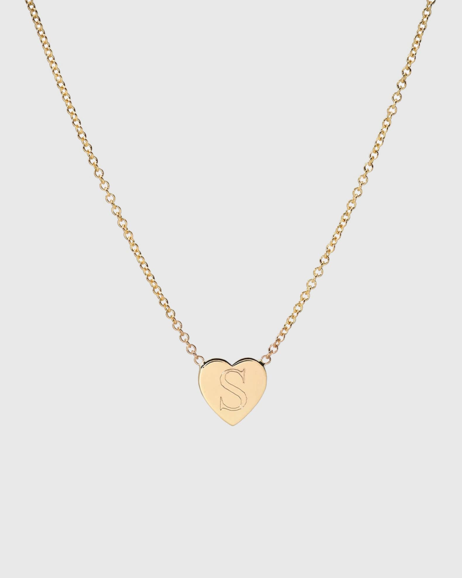Zoe Lev Jewelry 14k Gold Initial Heart Necklace Neiman Marcus