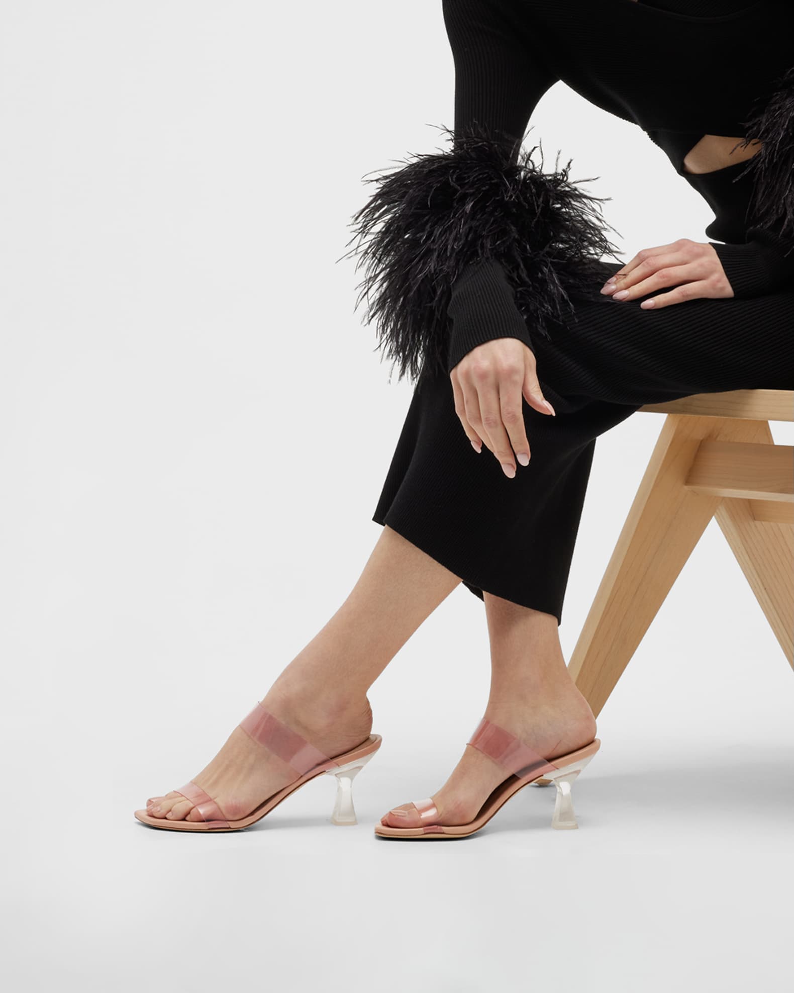 Stuart Weitzman Kristal Clear Slide Sandals Neiman Marcus