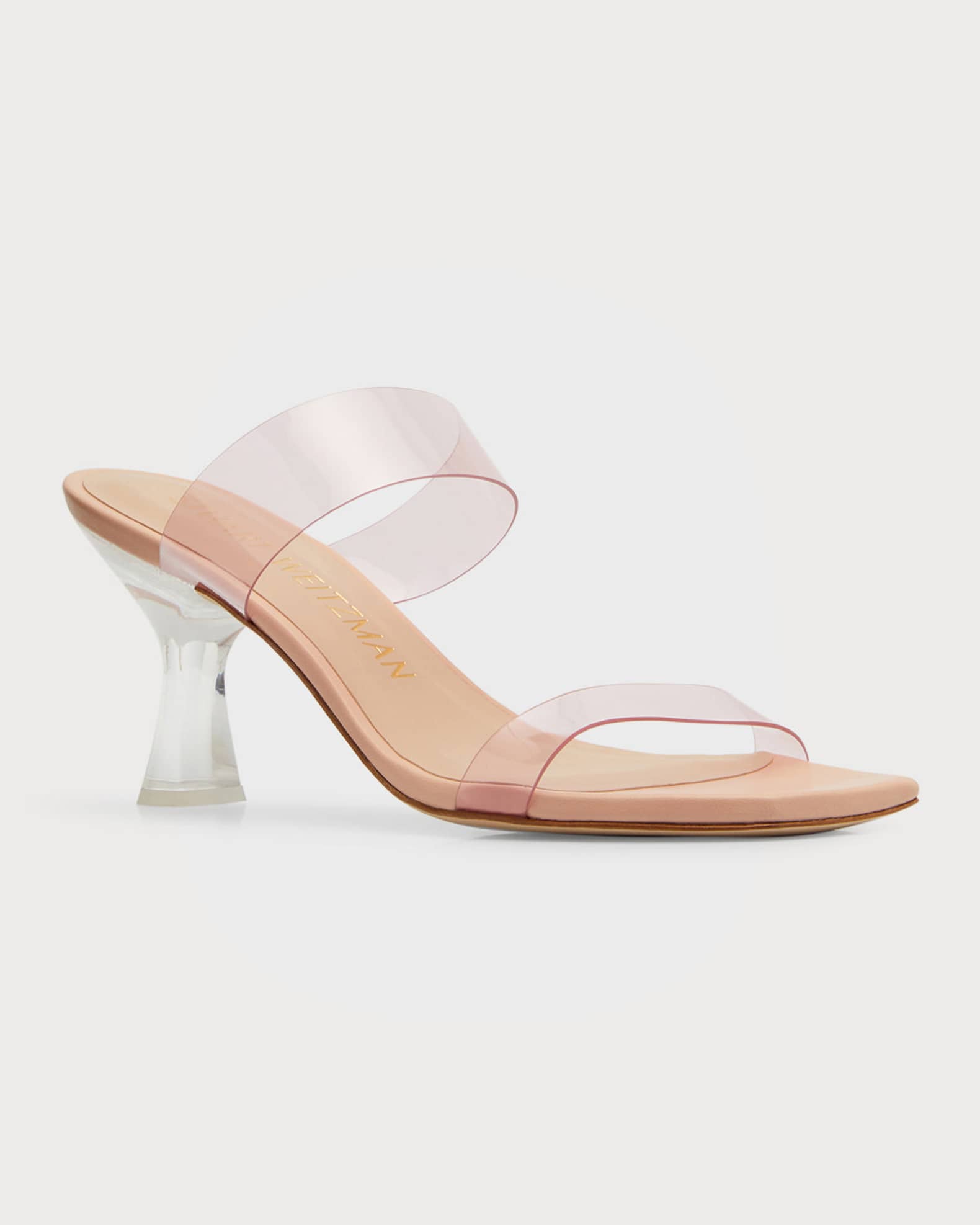Stuart Weitzman Kristal Clear Slide Sandals | Neiman Marcus