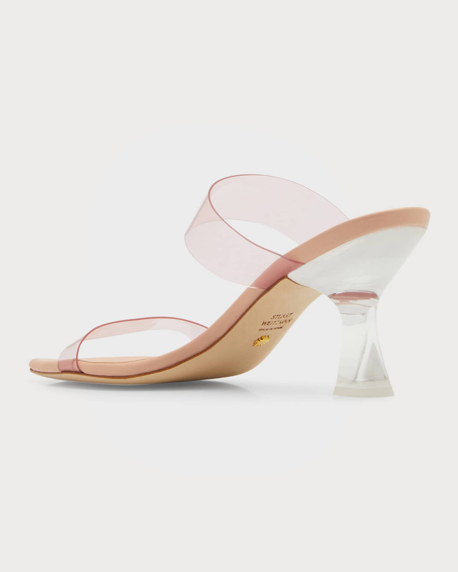 Stuart Weitzman Kristal Clear Slide Sandals Neiman Marcus