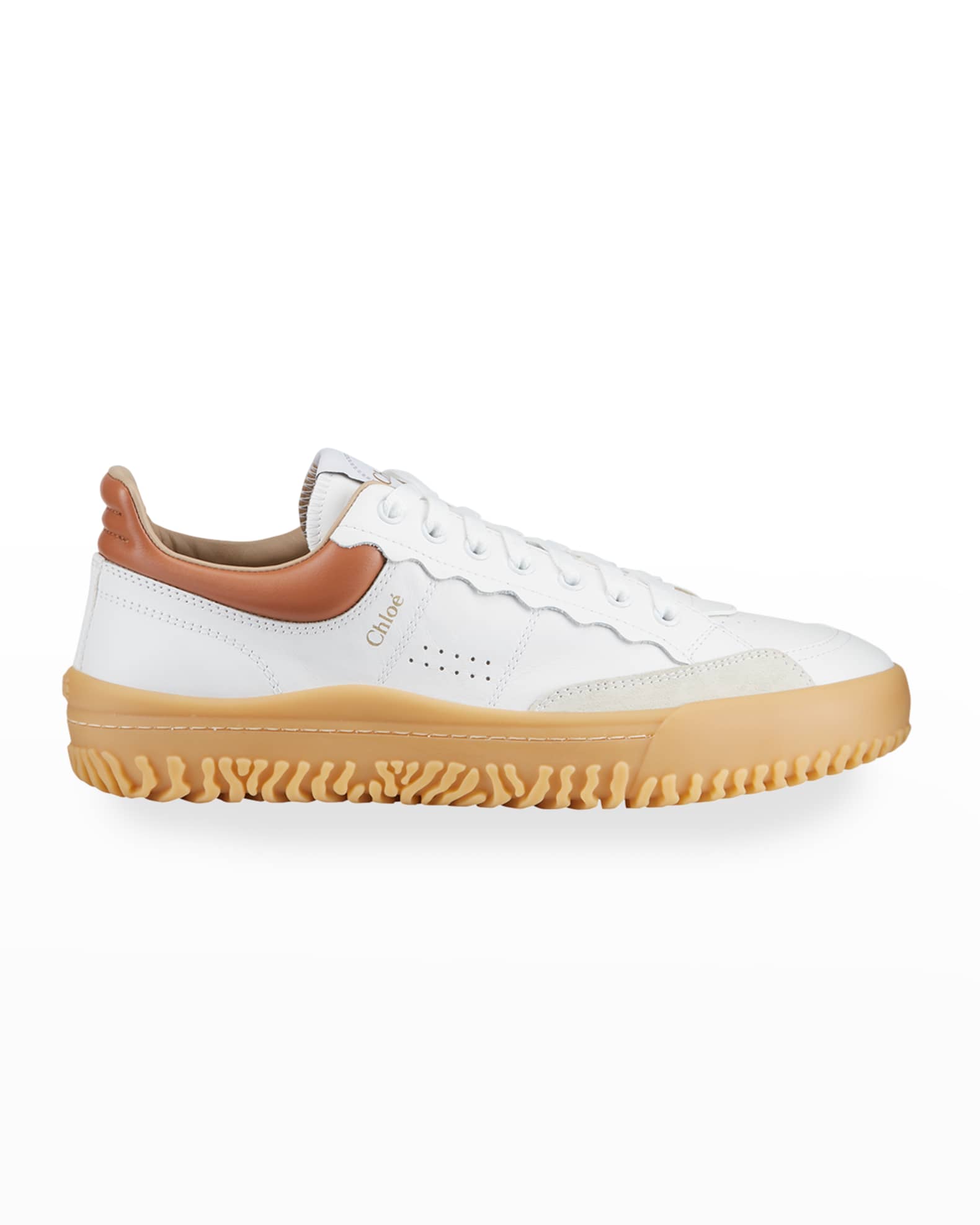chloe franckie leather sneakers