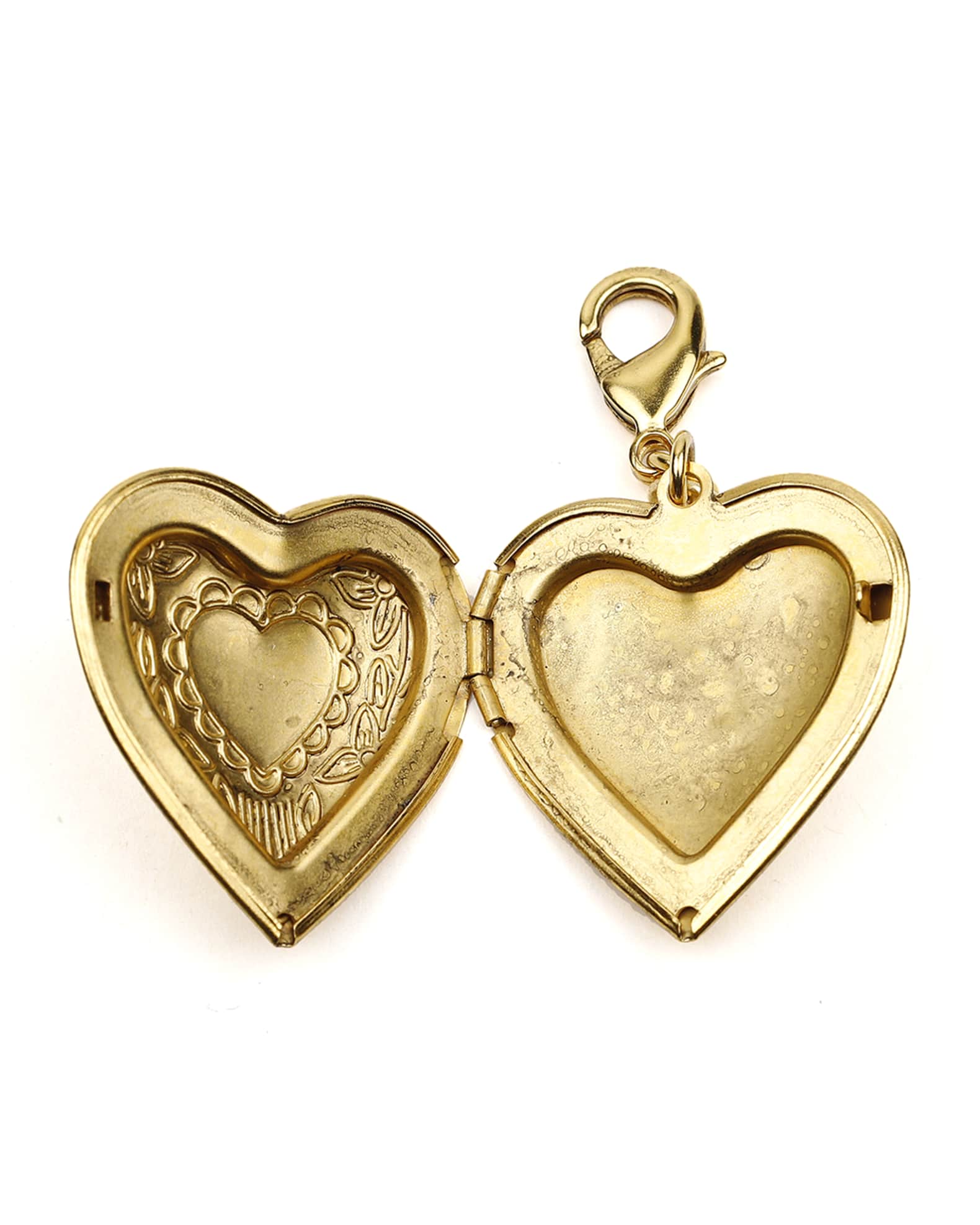 Heart Locket Charm w/ Floral Detail 1