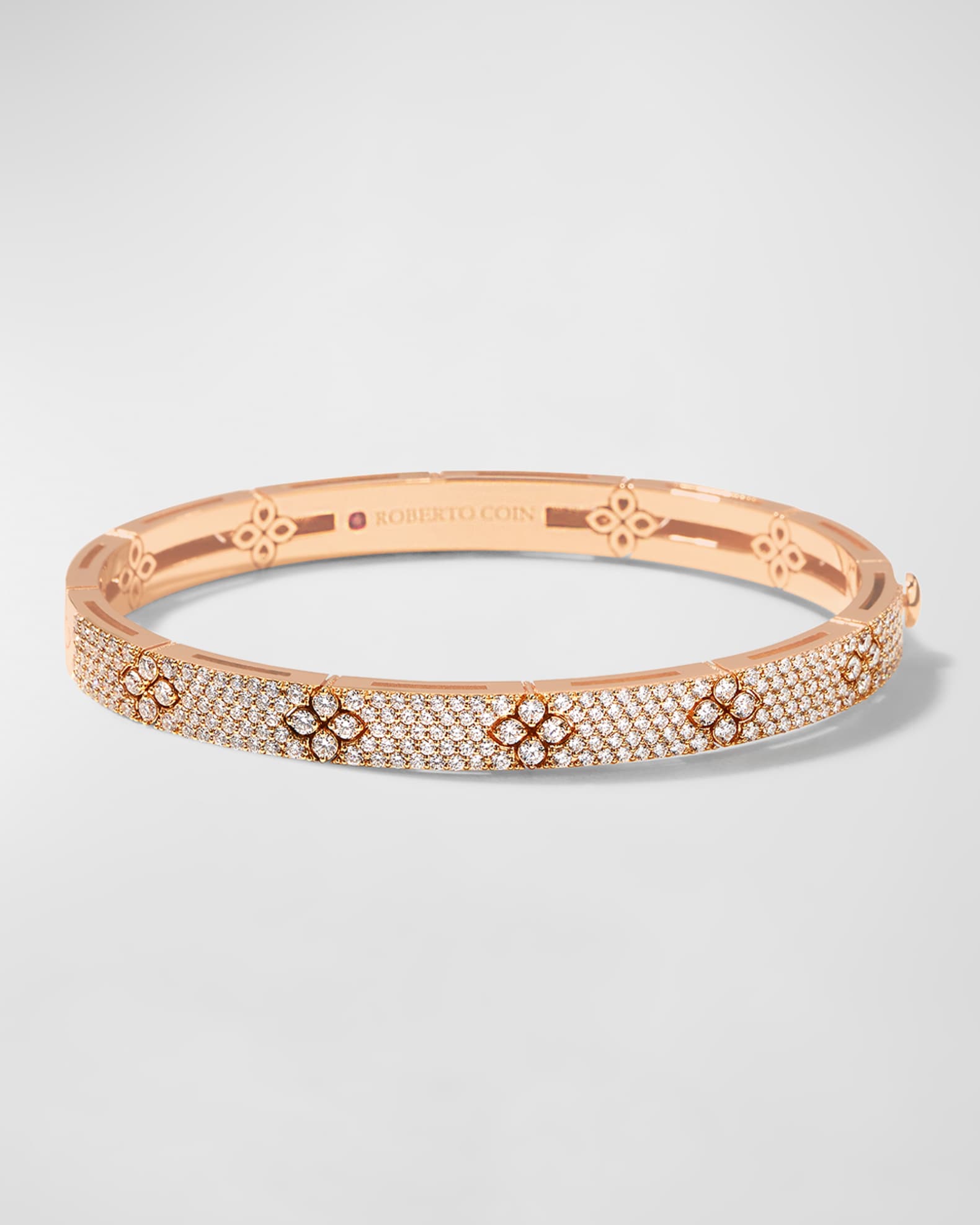 Roberto Coin Love in Verona 18k Rose Gold Diamond Pave Bangle