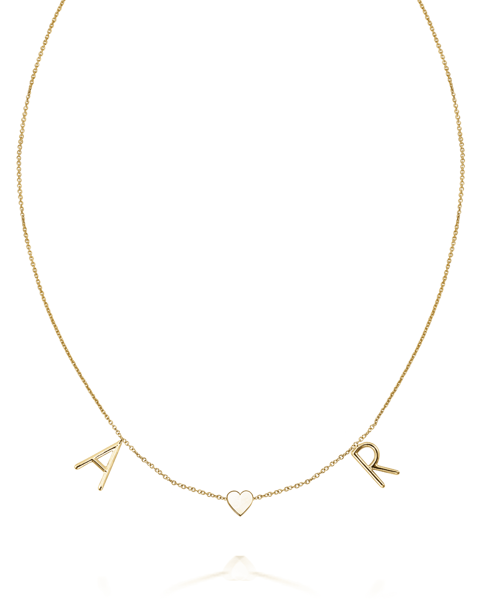 Sarah Chloe Amelia 14K Gold 2-Letter Heart Necklace