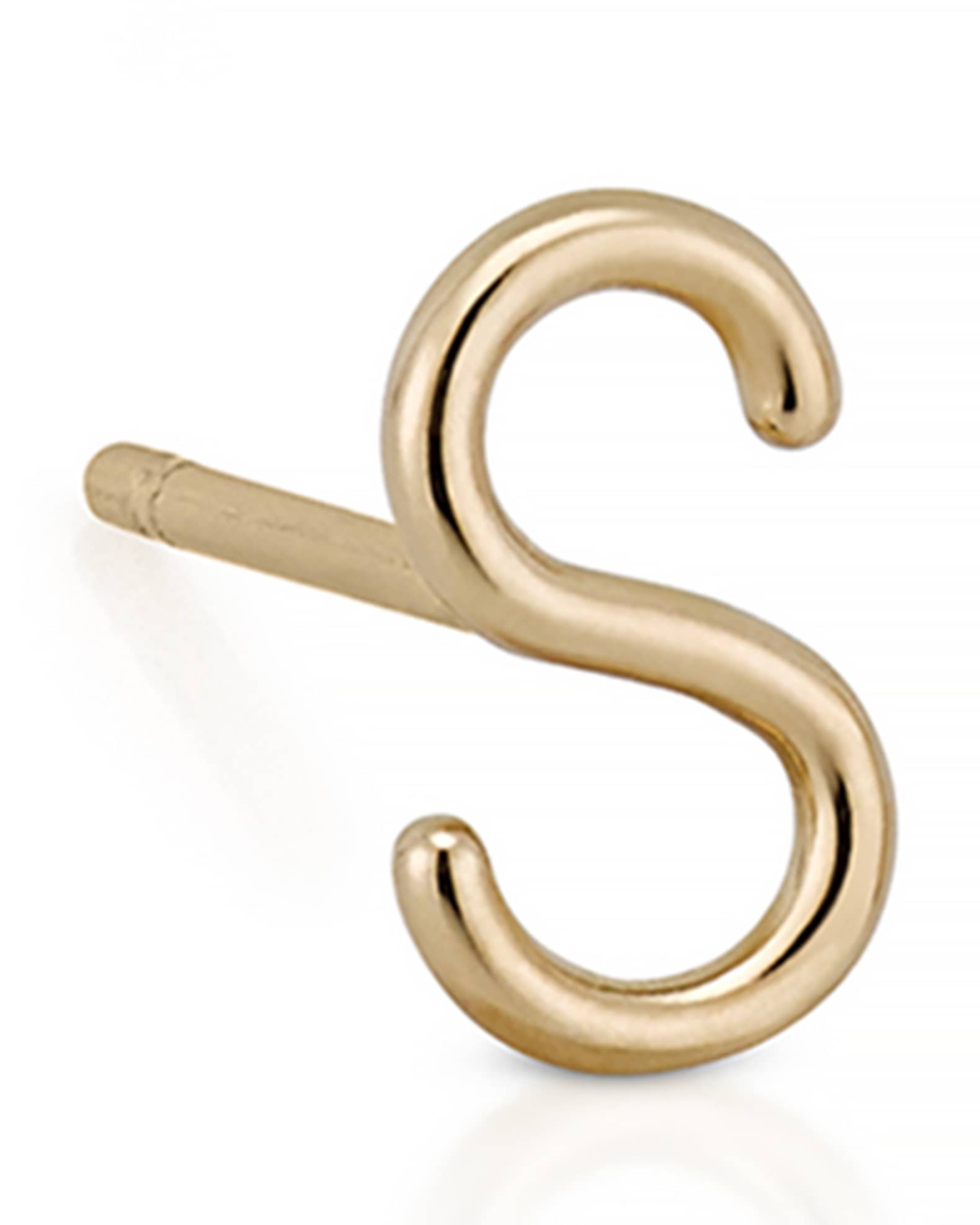 Amelia 14k Gold Initial Single Stud Earring 0
