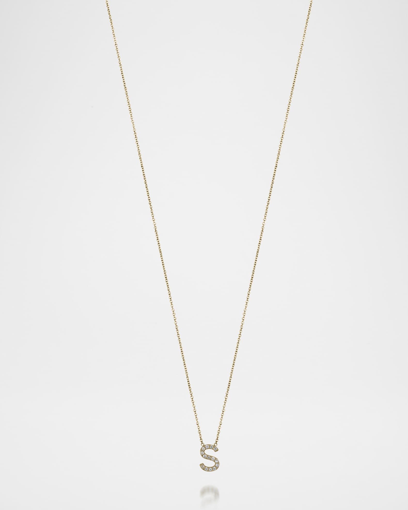 Sarah Chloe Amelia 14k Gold Initial Diamond Necklace