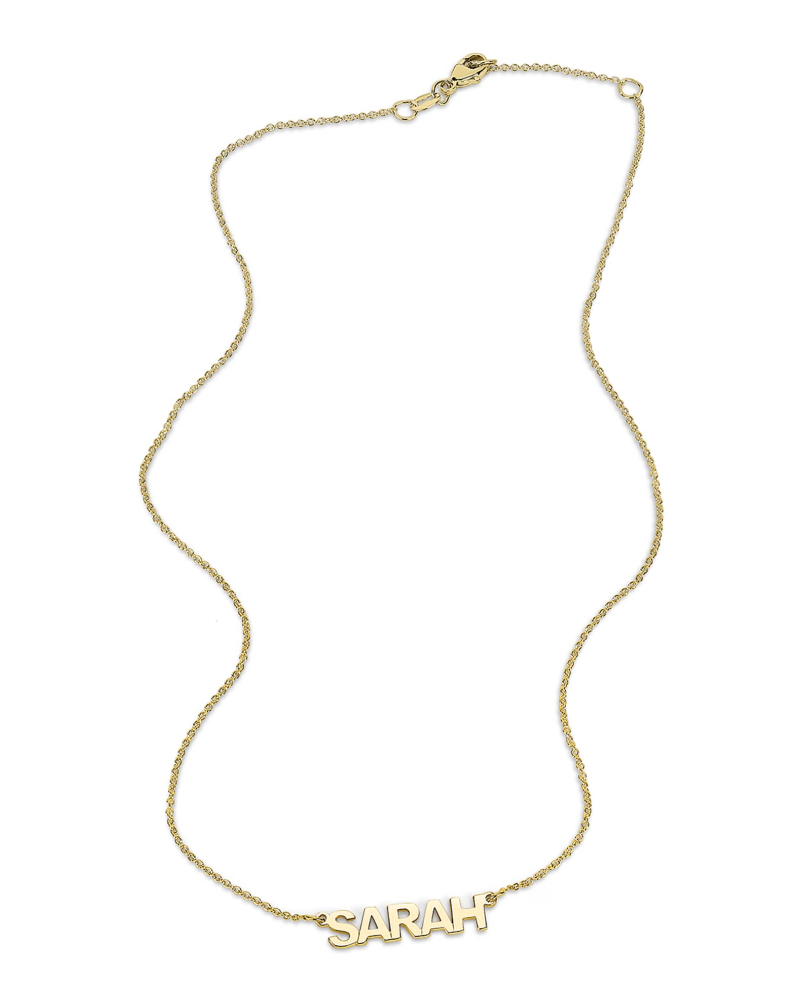 Sarah Chloe Ava 14k Gold Cutout Name Necklace