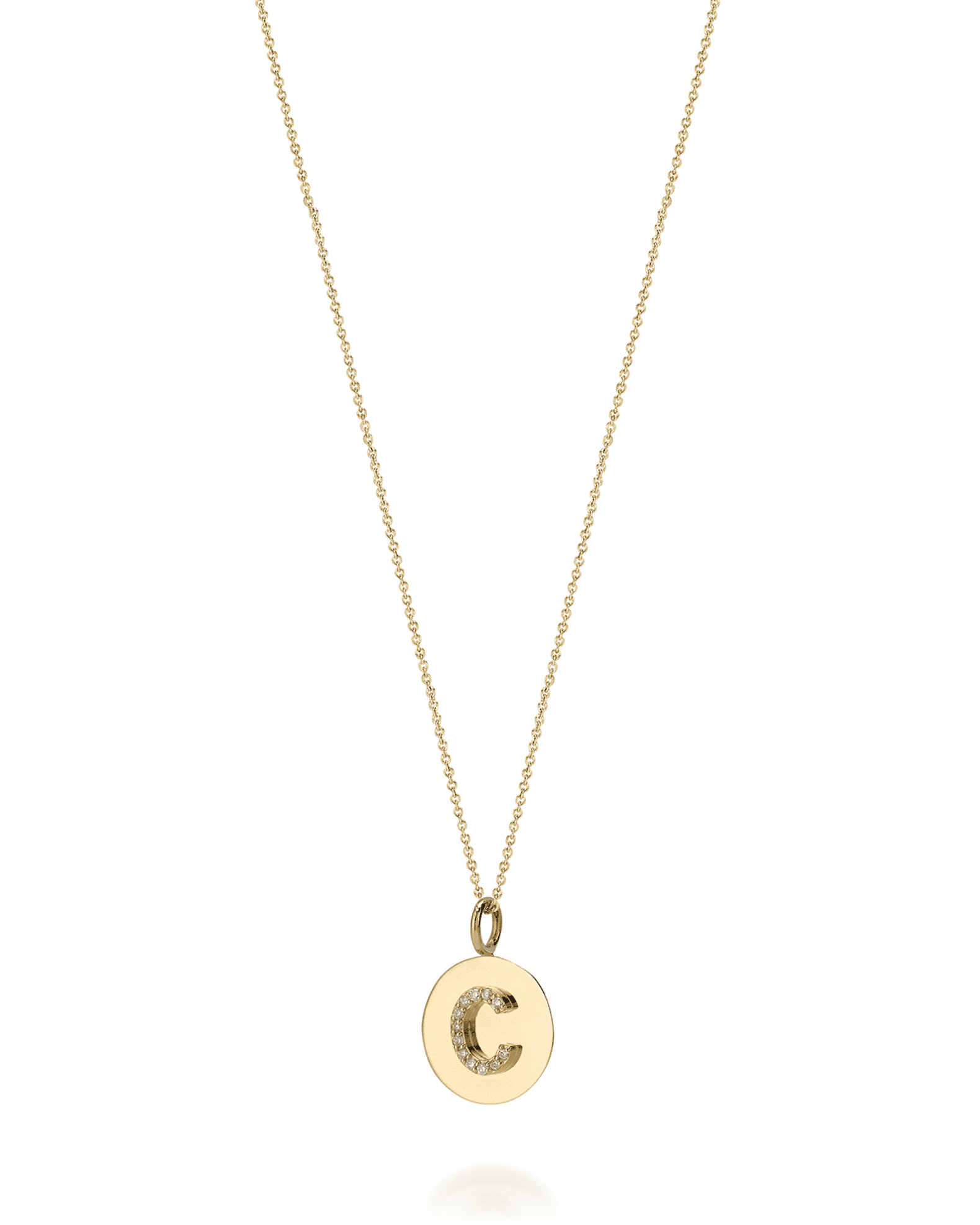 Kari 14K Gold Diamond Initial Medallion Necklace 1