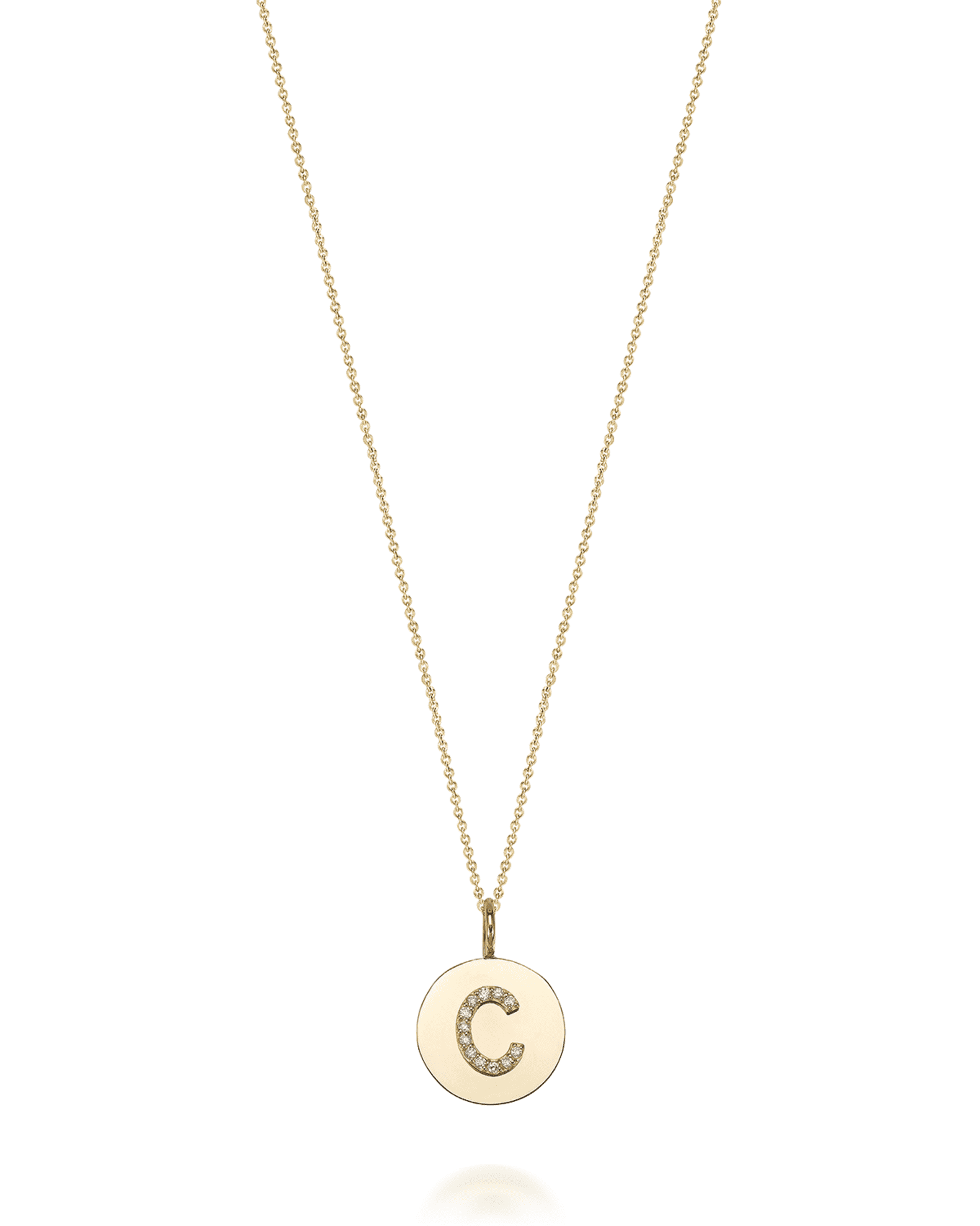 Kari 14K Gold Diamond Initial Medallion Necklace 0