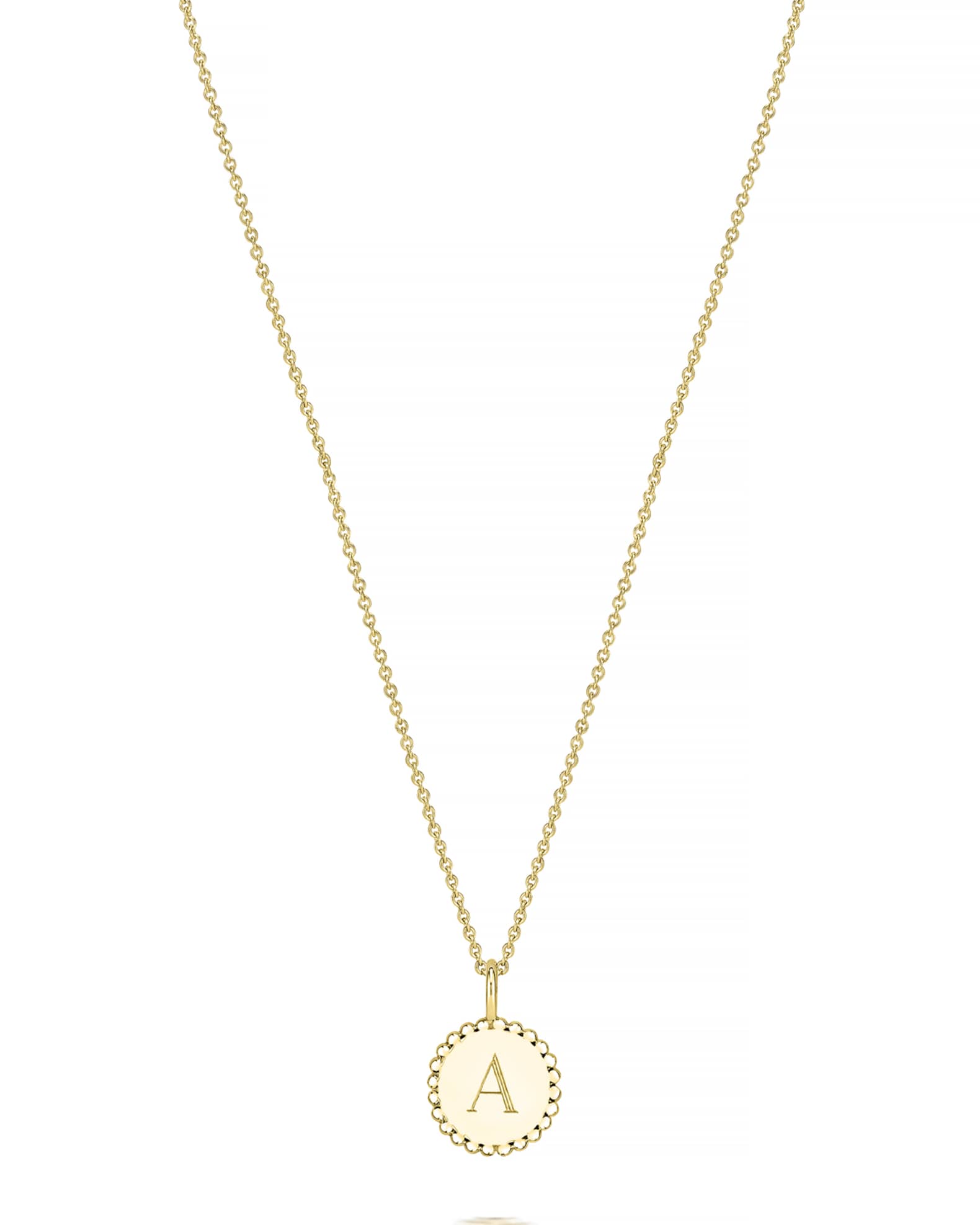 Sarah Chloe Madi 14K Gold Initial Medallion Necklace