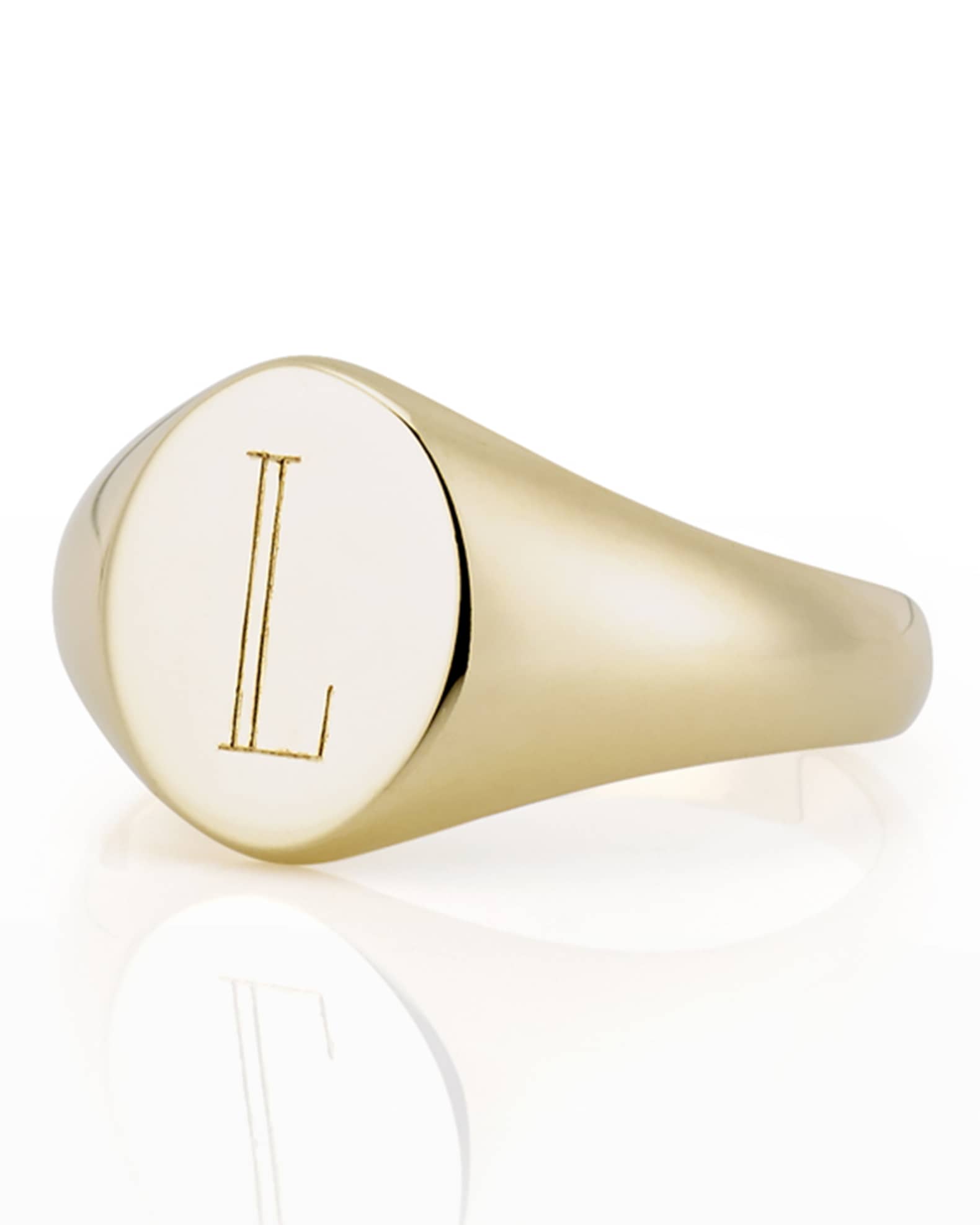 Sarah Chloe Monogrammed Classic Oval Signet Ring