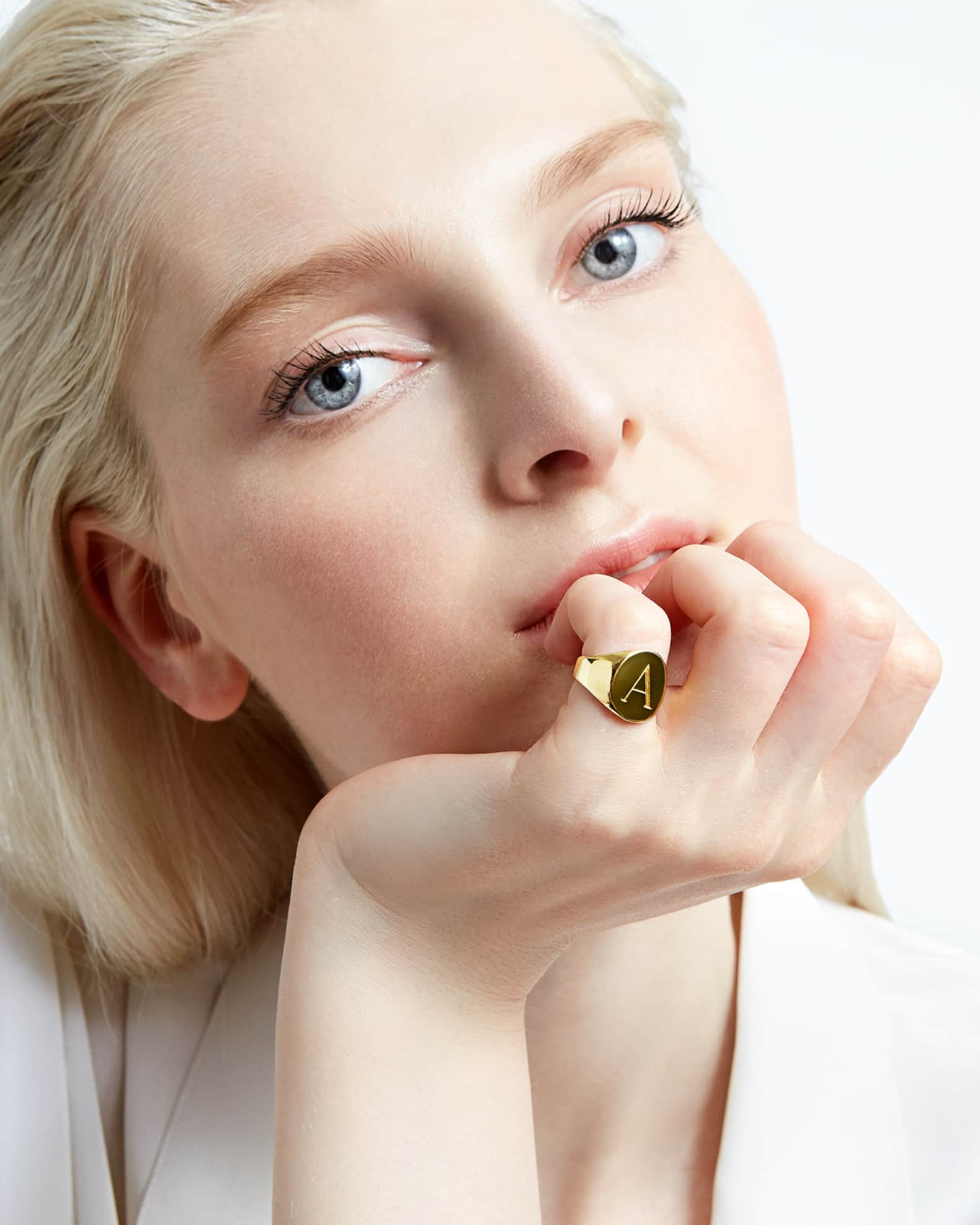 Lana 14K Gold Initial Signet Ring, Size 3-9 1