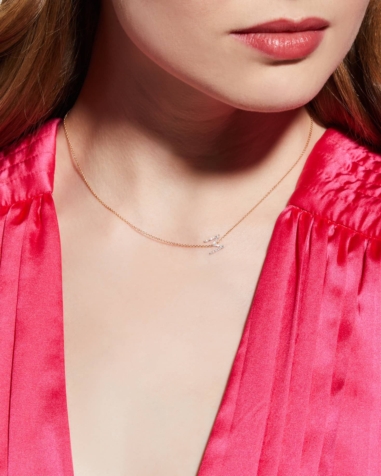 Diamond Asymmetrical Initial Necklace 1