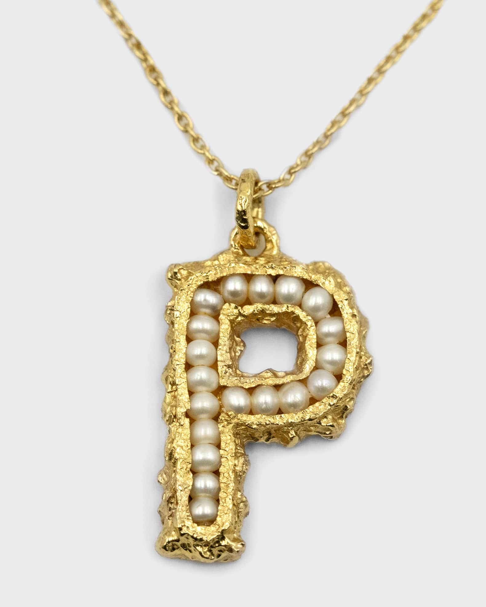 Mini Pearls Alphabet Necklace