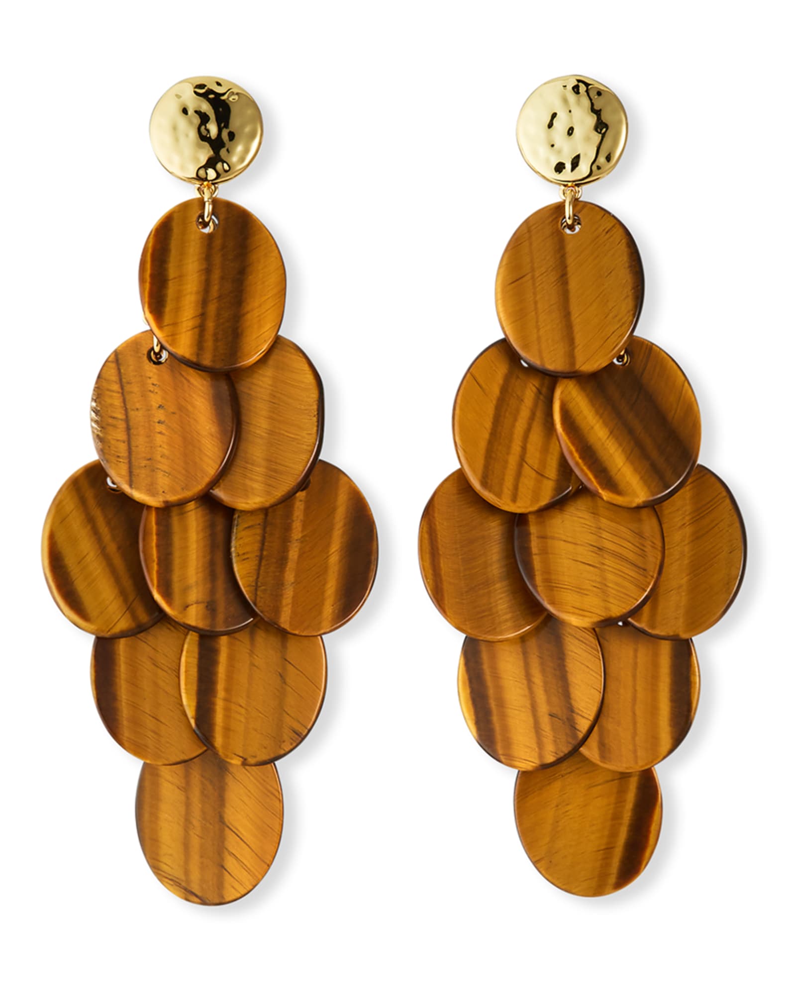 Tiger's Eye Cluster Statement Earrings 0