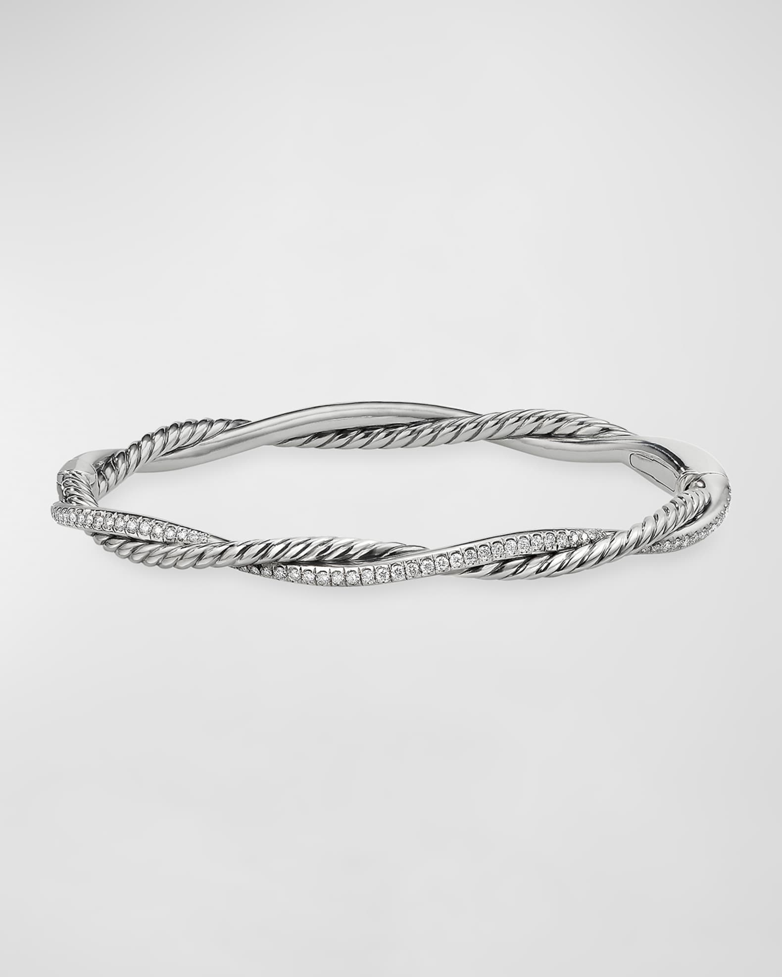 David Yurman Petite Pave Twisted Wire Bracelet with Diamonds