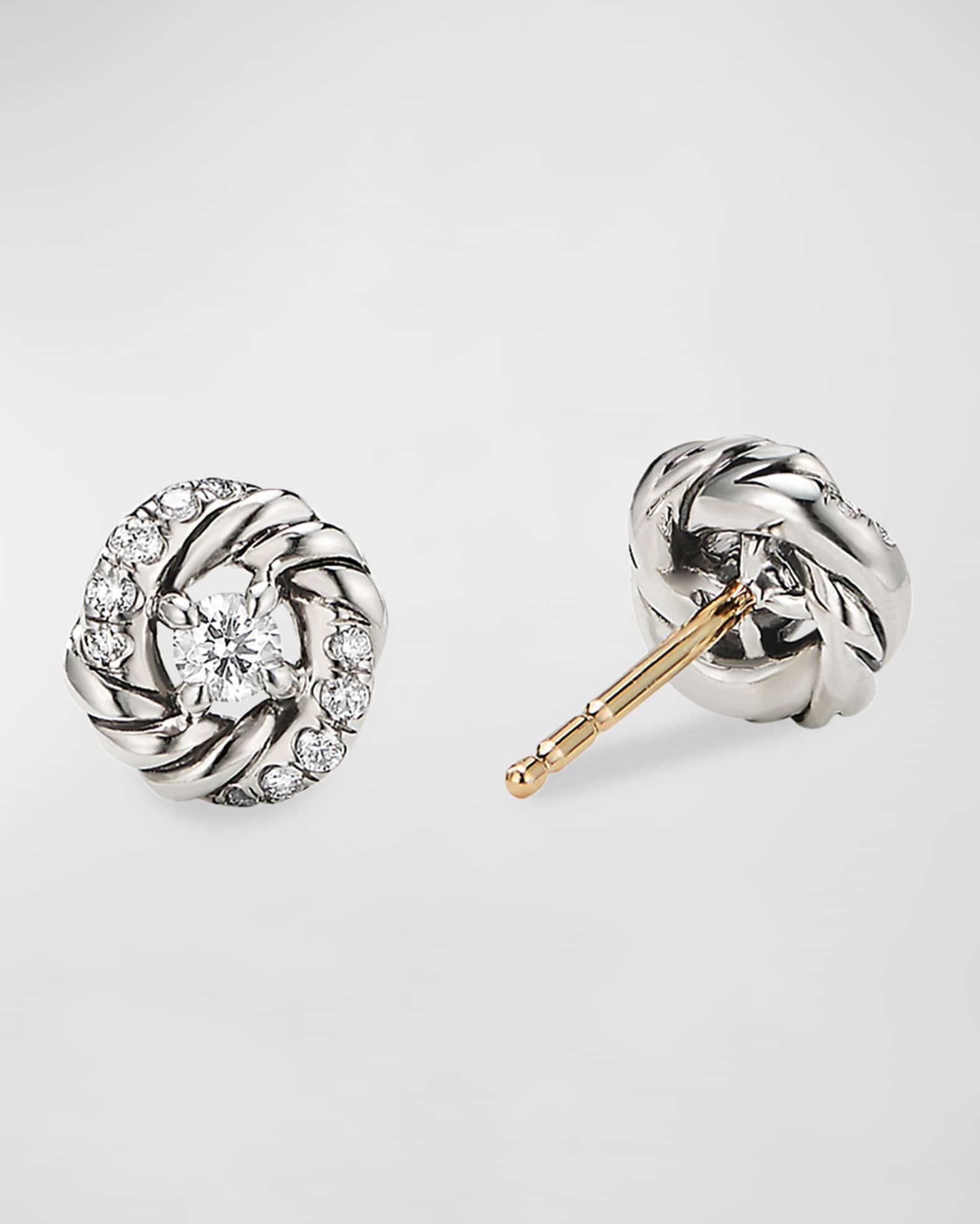 Petite Pave Infinity Diamond Stud Earrings 1