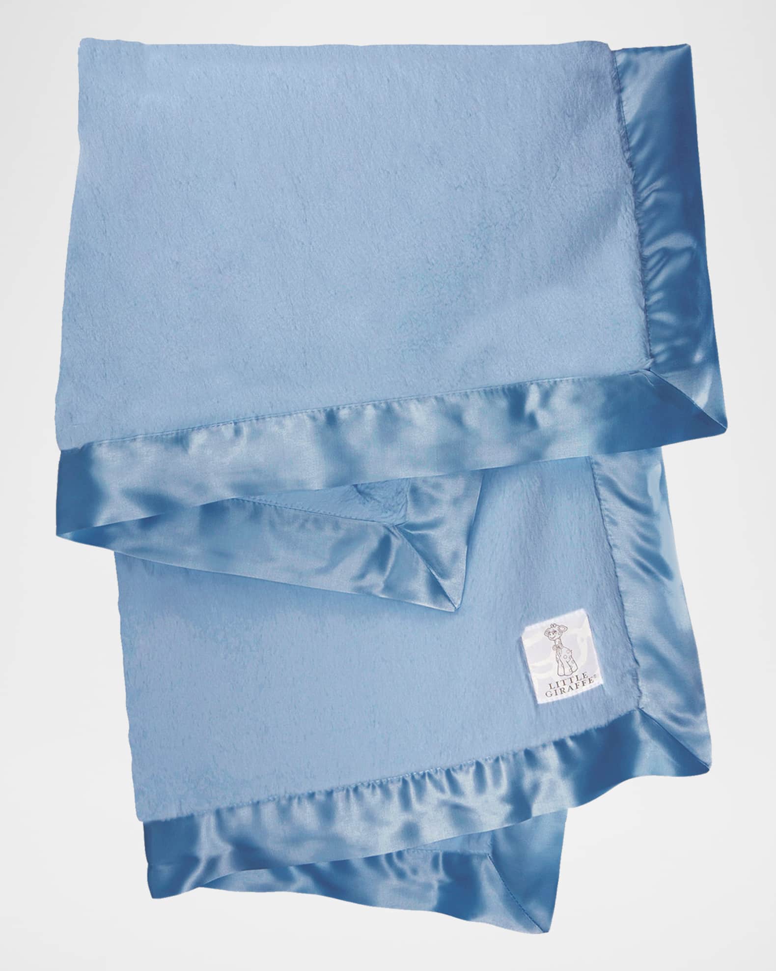 Little Giraffe Luxe Solid Plush Baby Blanket w/ Satin Border