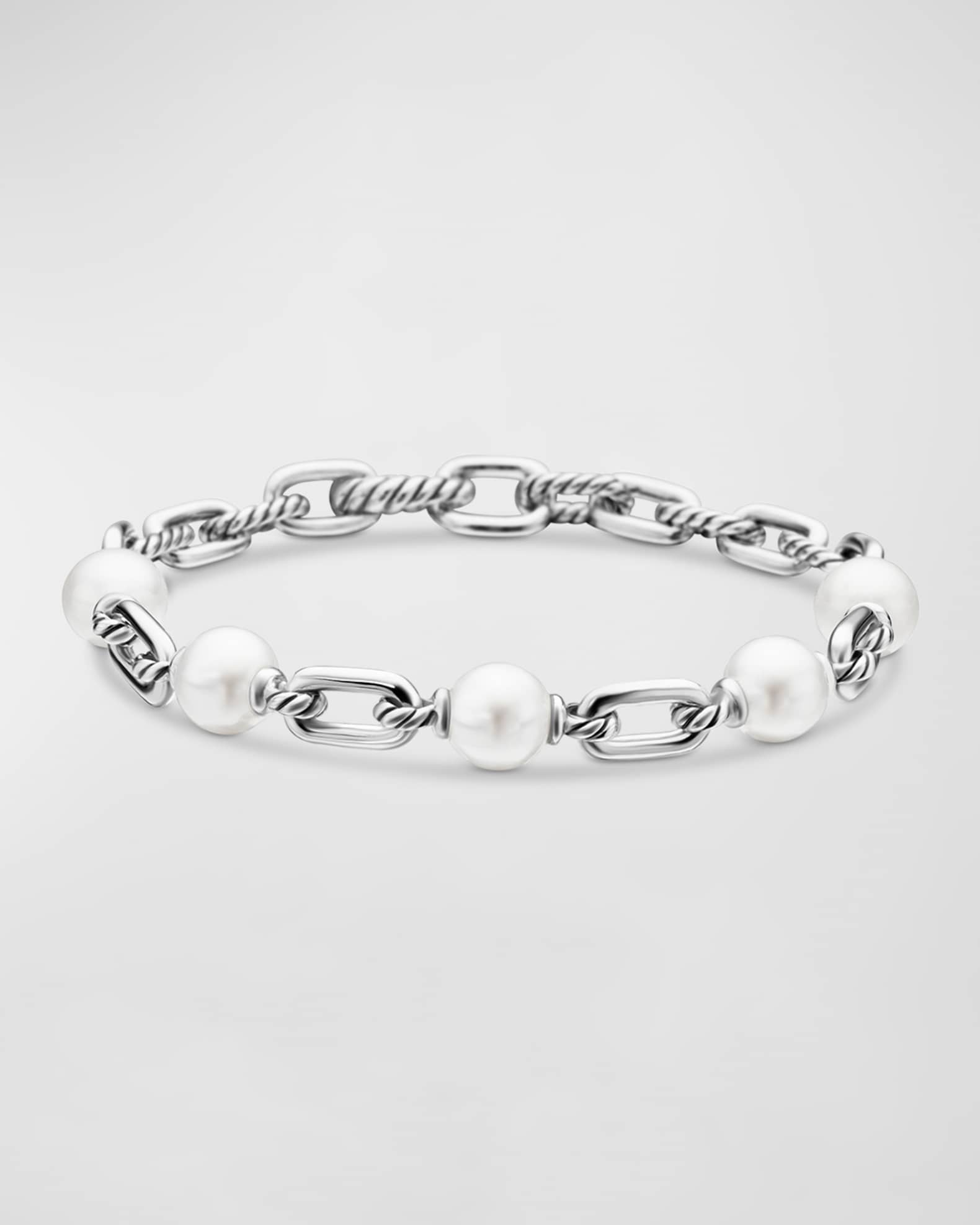 Louis Vuitton White Faux Pearl Speedy Station Bracelet